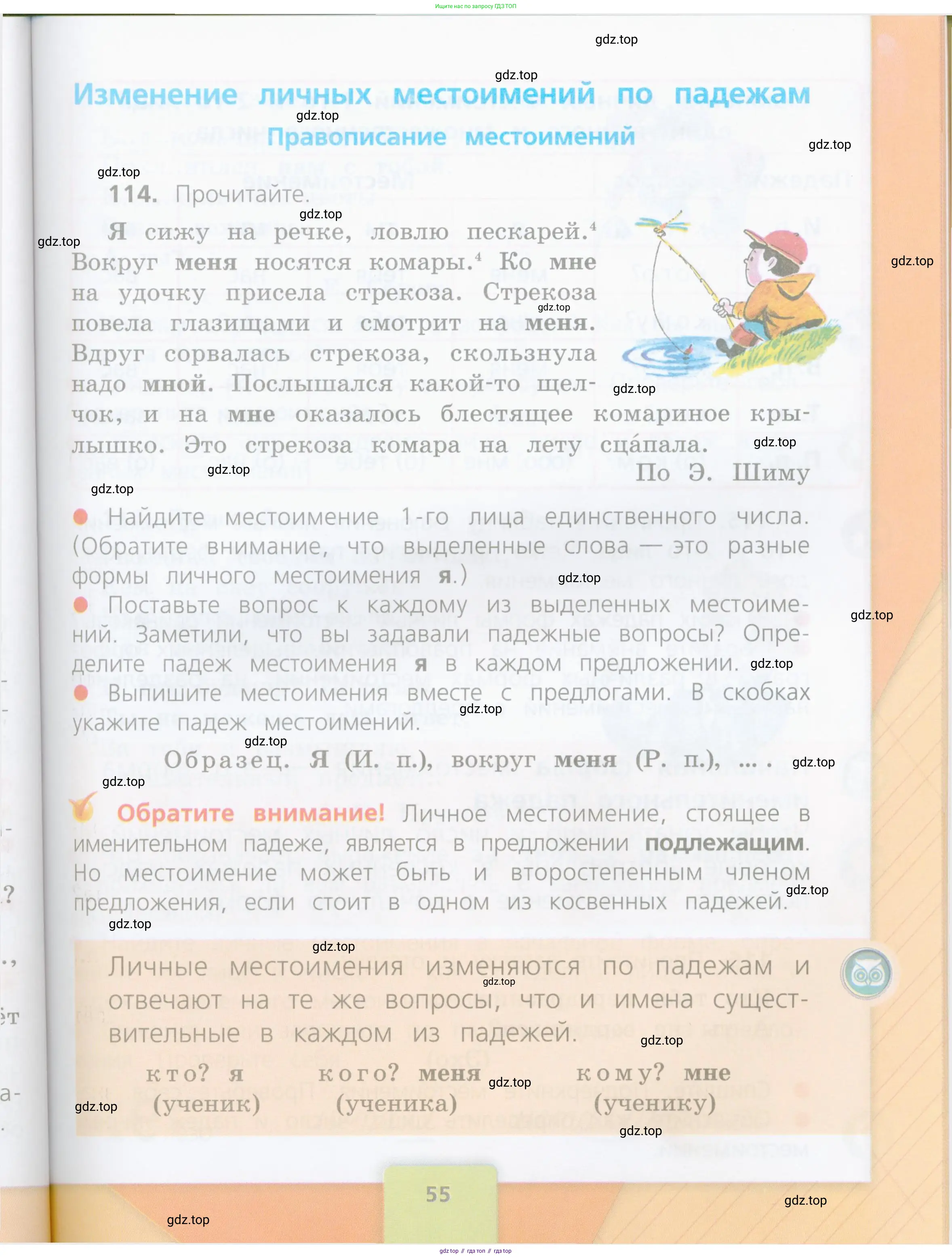 Русский язык, 4 класс Учебник, авторы: Канакина Валентина Павловна, Горецкий Всеслав Гаврилович, издательство Просвещение, Москва, 2023, белого цвета, Часть 1, страница 55