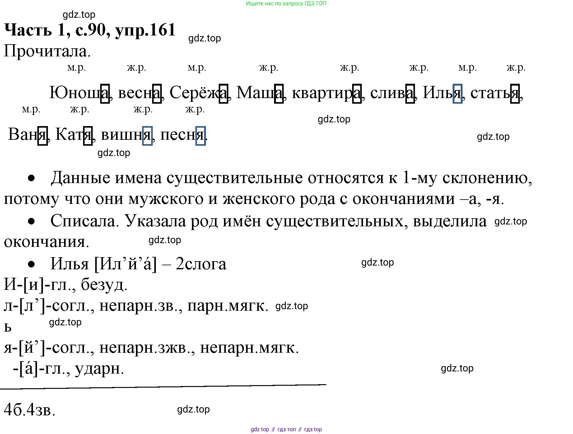 ГДЗ Русский язык, 4 класс Учебник, авторы: Канакина Валентина Павловна, Горецкий Всеслав Гаврилович, издательство Просвещение, Москва, 2023, белого цвета, Часть 1, страница 90, номер 161, Решение