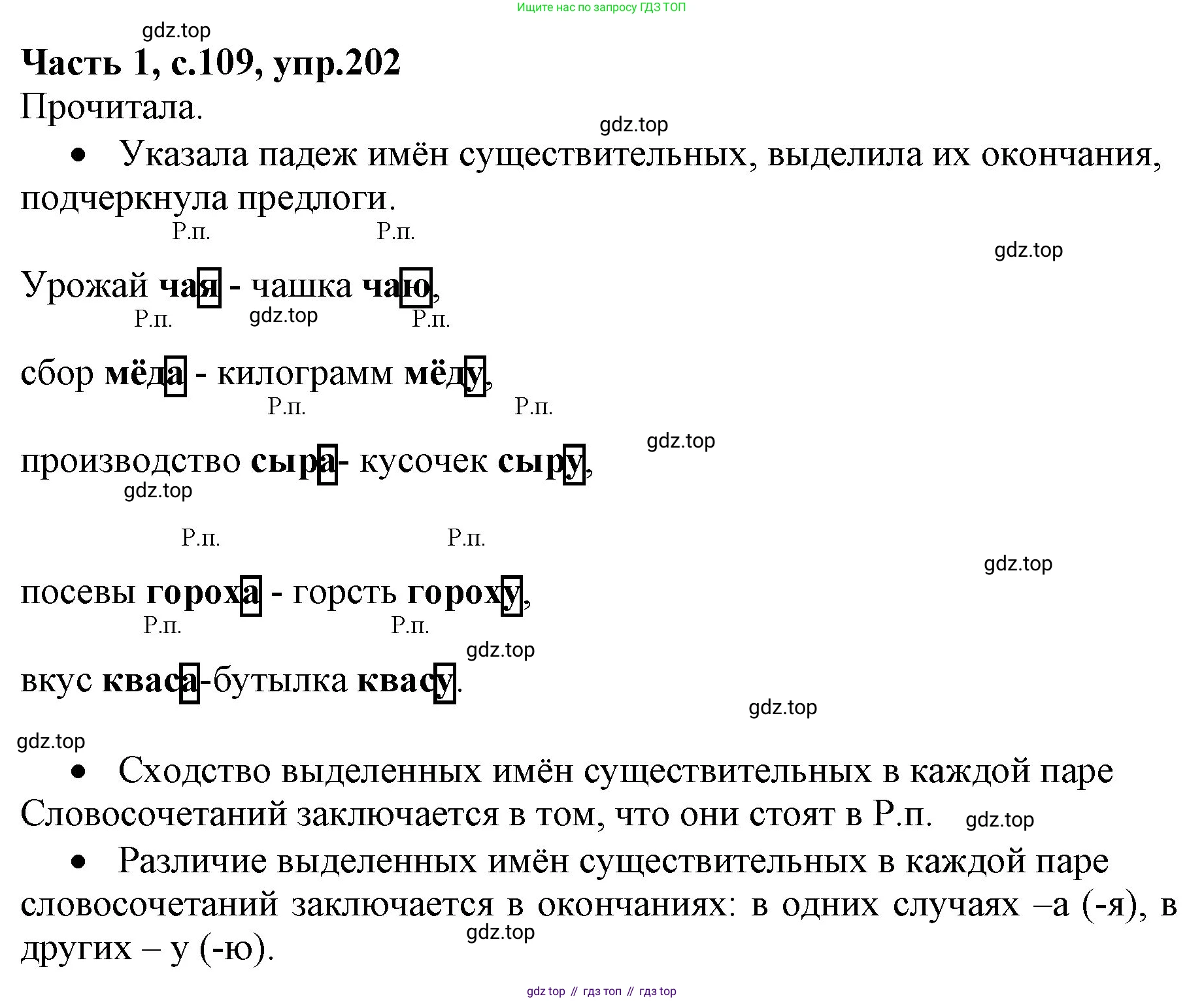 ГДЗ Русский язык, 4 класс Учебник, авторы: Канакина Валентина Павловна, Горецкий Всеслав Гаврилович, издательство Просвещение, Москва, 2023, белого цвета, Часть 1, страница 109, номер 202, Решение