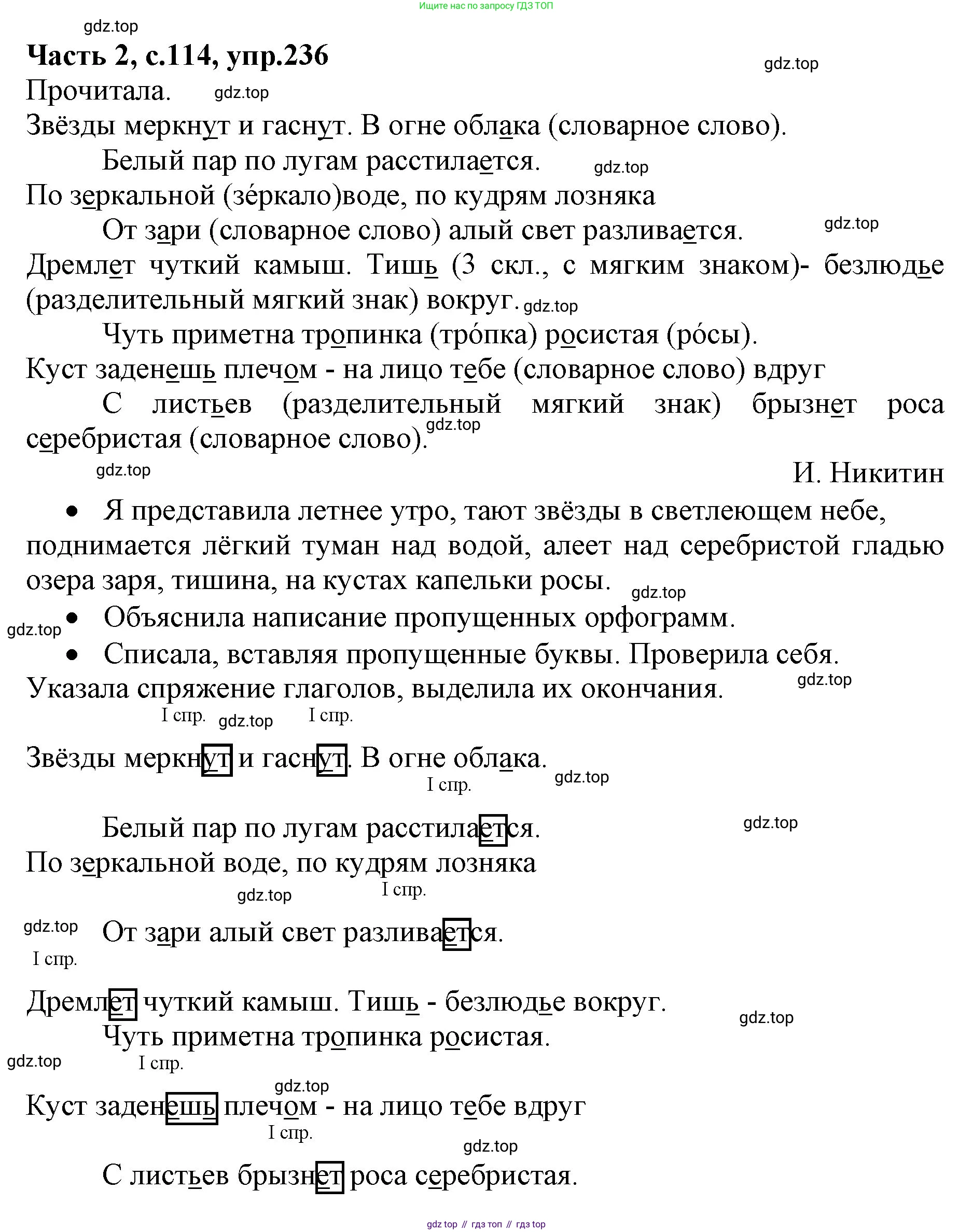 ГДЗ Русский язык, 4 класс Учебник, авторы: Канакина Валентина Павловна, Горецкий Всеслав Гаврилович, издательство Просвещение, Москва, 2023, белого цвета, Часть 2, страница 114, номер 236, Решение