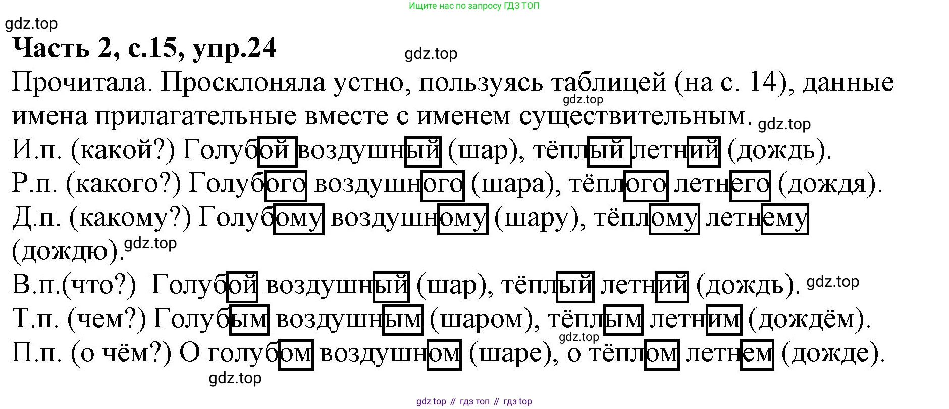 ГДЗ Русский язык, 4 класс Учебник, авторы: Канакина Валентина Павловна, Горецкий Всеслав Гаврилович, издательство Просвещение, Москва, 2023, белого цвета, Часть 2, страница 15, номер 24, Решение
