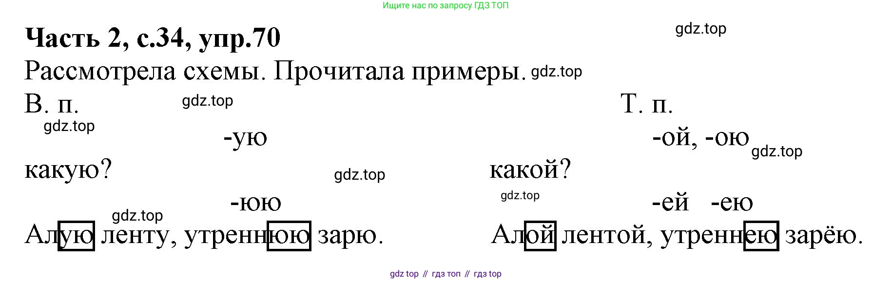 Русский язык, 4 класс Учебник, авторы: Канакина Валентина Павловна, Горецкий Всеслав Гаврилович, издательство Просвещение, Москва, 2023, белого цвета, Часть 2, страница 34, номер 70, Решение