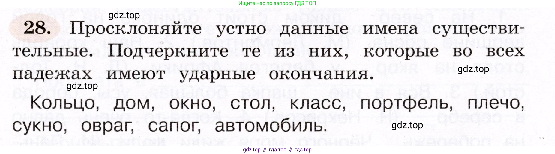 ГДЗ Русский язык, 4 класс рабочая тетрадь, авторы: Климанова Людмила Федоровна, Бабушкина Татьяна Владимировна, издательство Просвещение, Москва, 2019, белого цвета, Часть 2, страница 21, номер 28, Условие