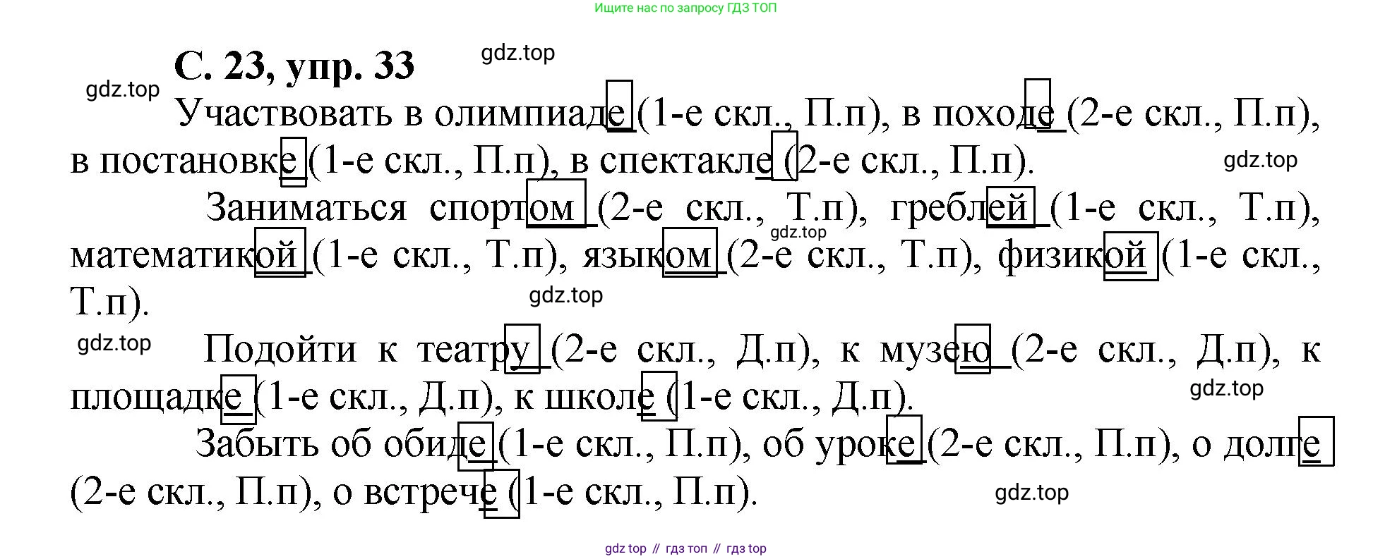ГДЗ Русский язык, 4 класс рабочая тетрадь, авторы: Климанова Людмила Федоровна, Бабушкина Татьяна Владимировна, издательство Просвещение, Москва, 2019, белого цвета, Часть 2, страница 23, номер 33, Решение