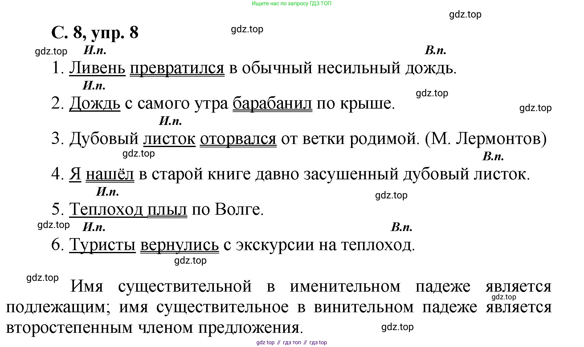 ГДЗ Русский язык, 4 класс рабочая тетрадь, авторы: Климанова Людмила Федоровна, Бабушкина Татьяна Владимировна, издательство Просвещение, Москва, 2019, белого цвета, Часть 2, страница 8, номер 8, Решение