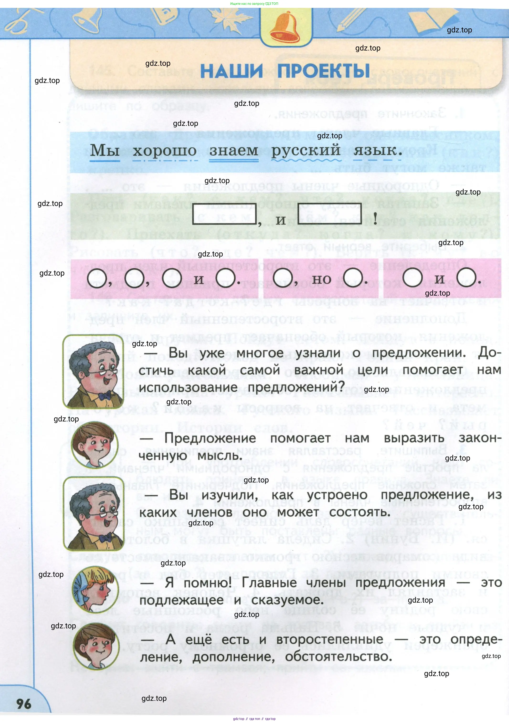 Русский язык, 4 класс Учебник, авторы: Климанова Людмила Федоровна, Бабушкина Татьяна Владимировна, издательство Просвещение, Москва, 2019, белого цвета, Часть 1, страница 96
