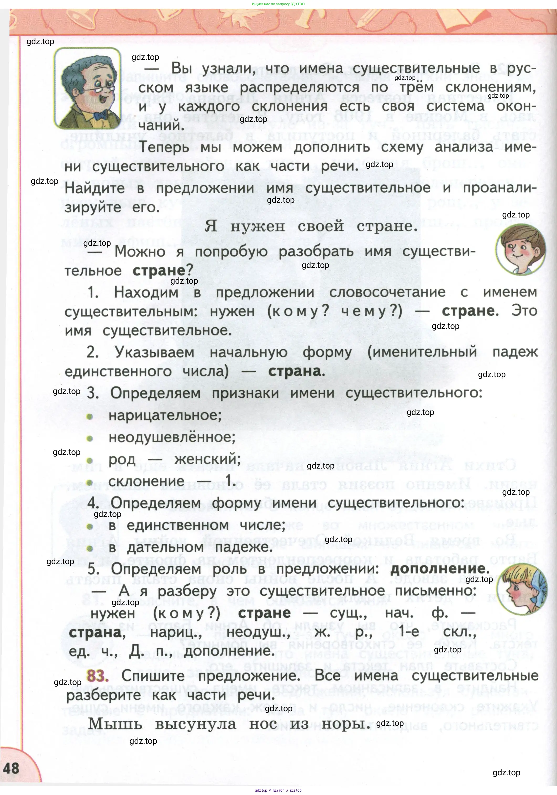 Русский язык, 4 класс Учебник, авторы: Климанова Людмила Федоровна, Бабушкина Татьяна Владимировна, издательство Просвещение, Москва, 2019, белого цвета, Часть 1, страница 48