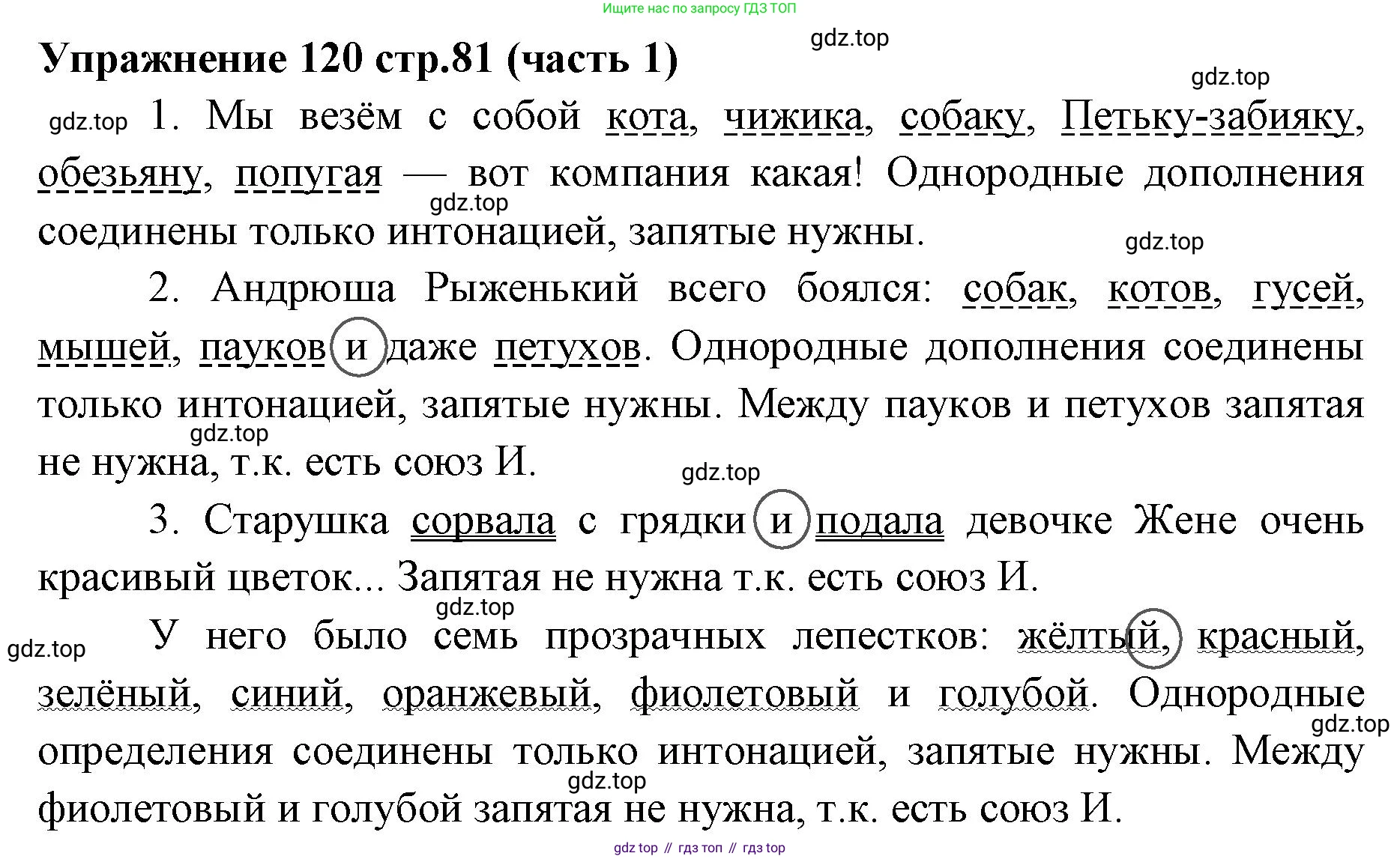 Русский язык, 4 класс Учебник, авторы: Климанова Людмила Федоровна, Бабушкина Татьяна Владимировна, издательство Просвещение, Москва, 2019, белого цвета, Часть 1, страница 81, номер 120, Решение