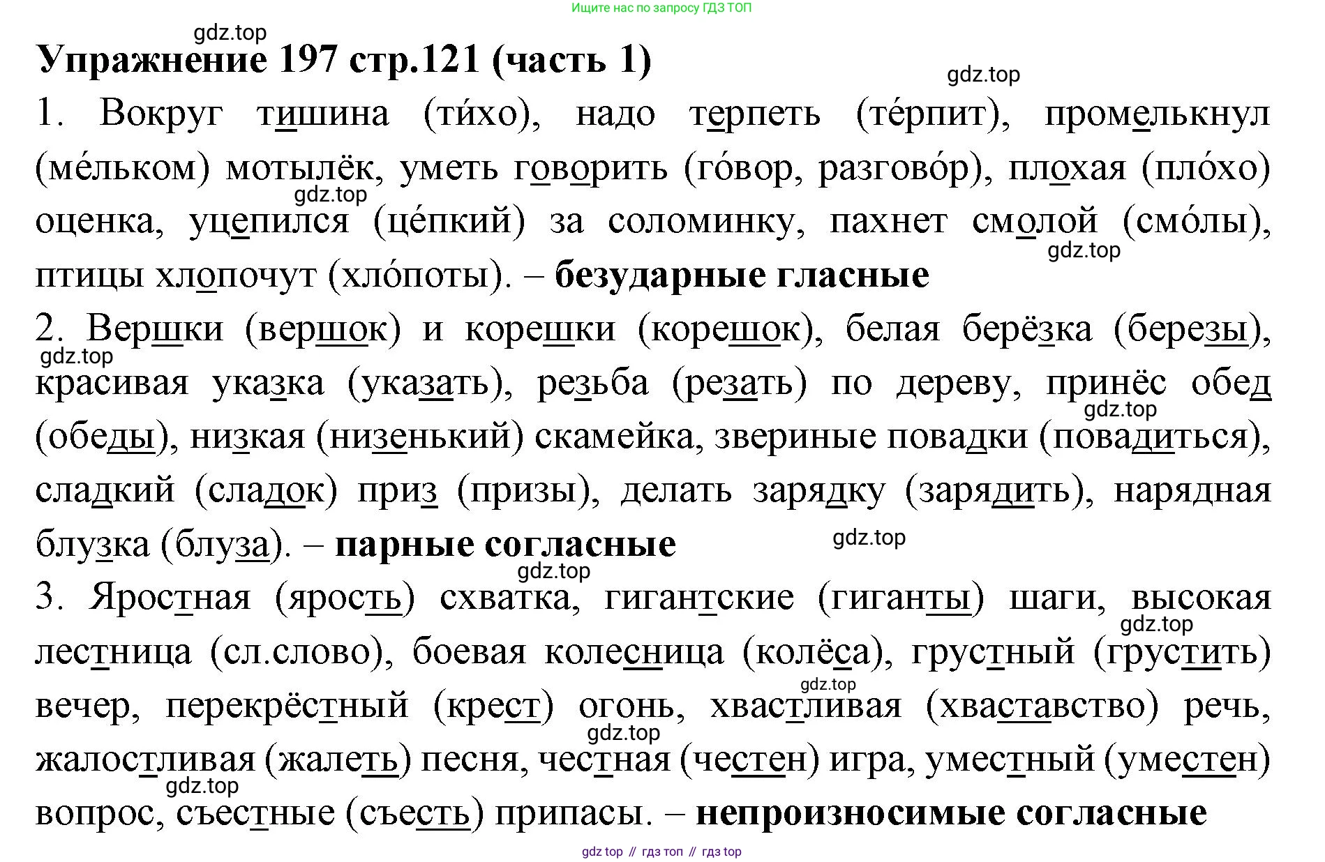 Русский язык, 4 класс Учебник, авторы: Климанова Людмила Федоровна, Бабушкина Татьяна Владимировна, издательство Просвещение, Москва, 2019, белого цвета, Часть 1, страница 121, номер 197, Решение