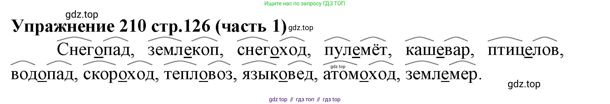 Русский язык, 4 класс Учебник, авторы: Климанова Людмила Федоровна, Бабушкина Татьяна Владимировна, издательство Просвещение, Москва, 2019, белого цвета, Часть 1, страница 126, номер 210, Решение