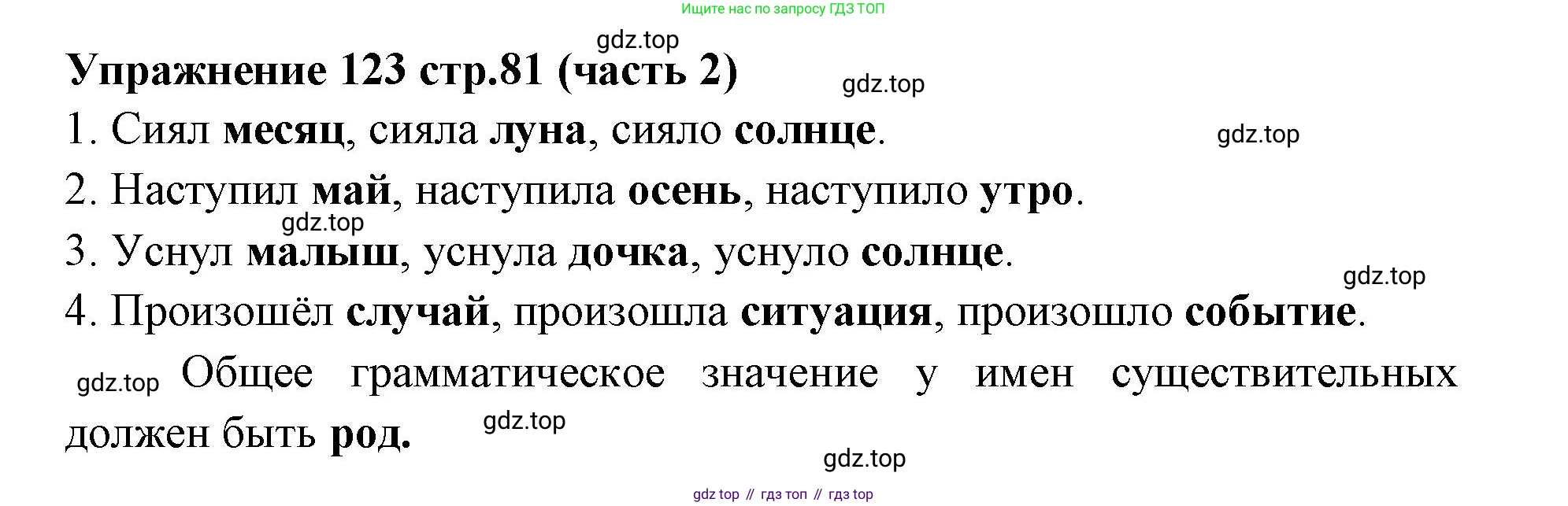 Русский язык, 4 класс Учебник, авторы: Климанова Людмила Федоровна, Бабушкина Татьяна Владимировна, издательство Просвещение, Москва, 2019, белого цвета, Часть 2, страница 81, номер 123, Решение