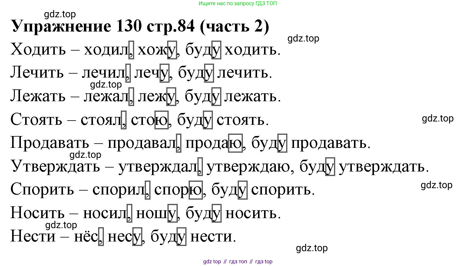 Русский язык, 4 класс Учебник, авторы: Климанова Людмила Федоровна, Бабушкина Татьяна Владимировна, издательство Просвещение, Москва, 2019, белого цвета, Часть 2, страница 84, номер 130, Решение