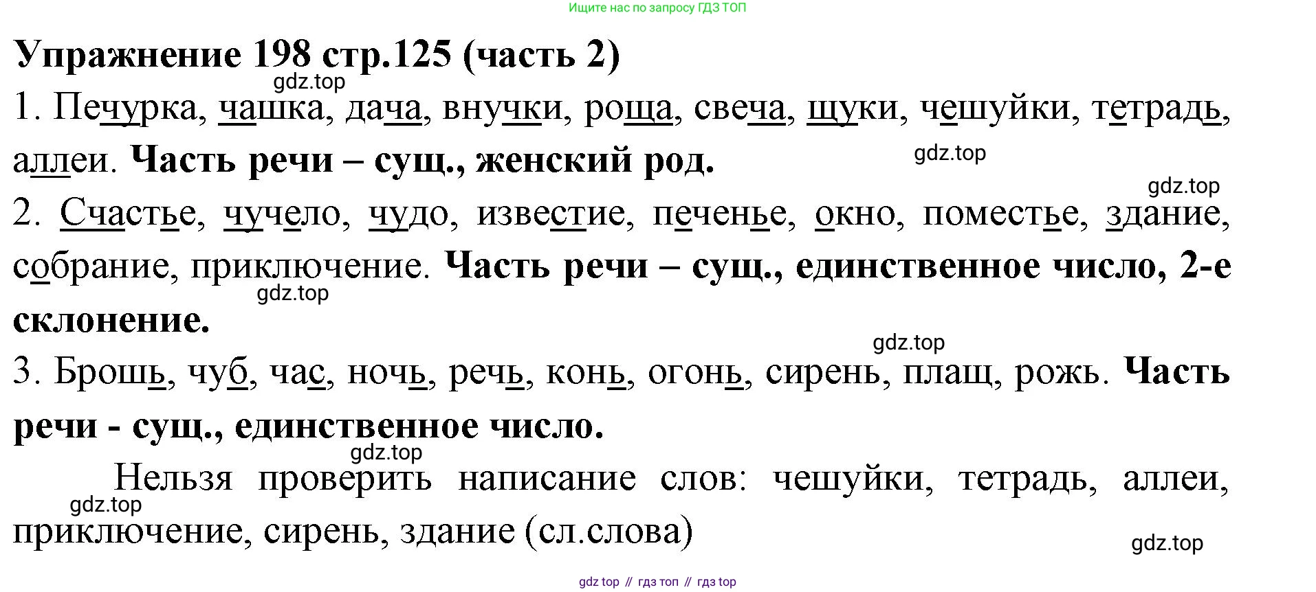 Русский язык, 4 класс Учебник, авторы: Климанова Людмила Федоровна, Бабушкина Татьяна Владимировна, издательство Просвещение, Москва, 2019, белого цвета, Часть 2, страница 125, номер 198, Решение