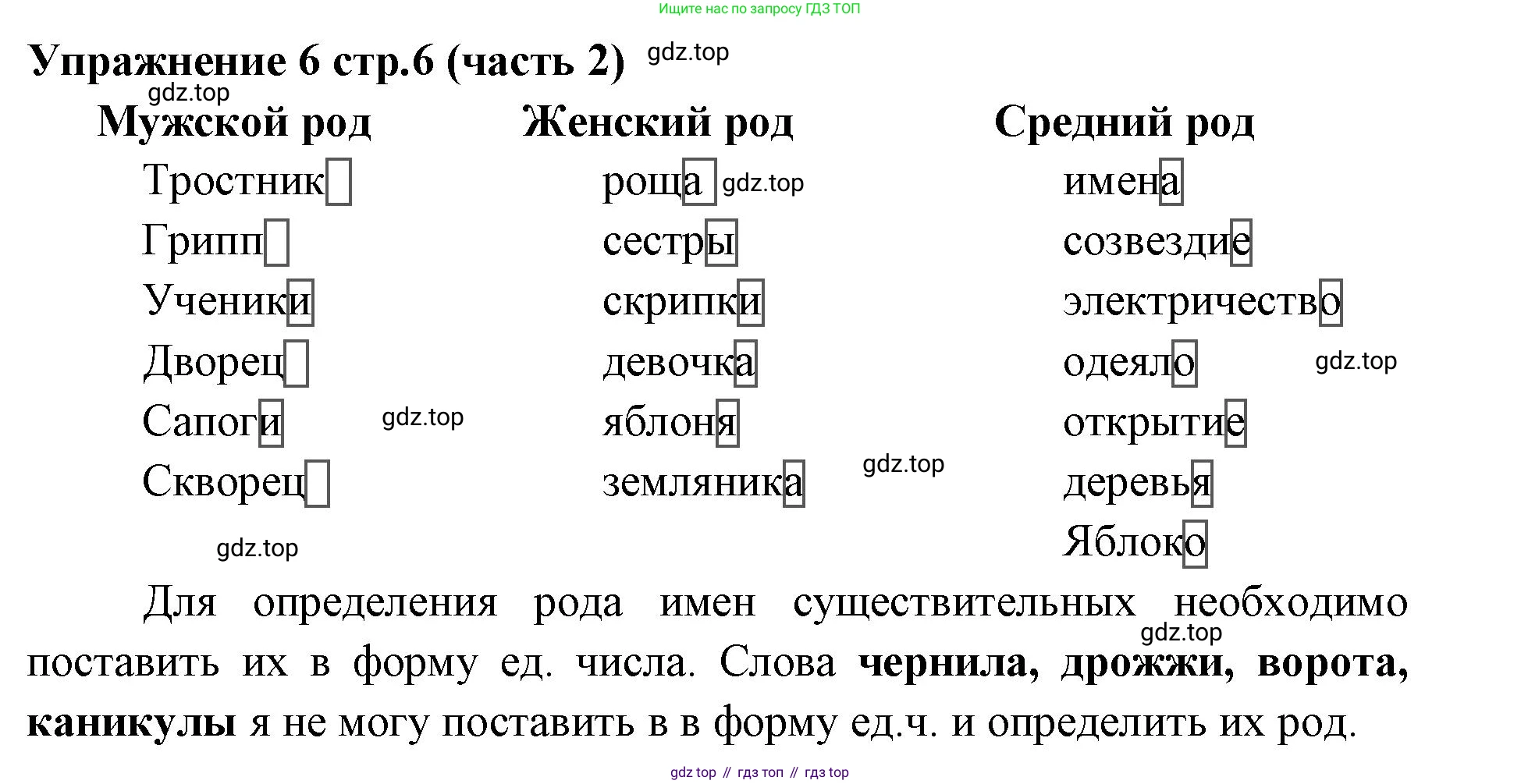 Русский язык, 4 класс Учебник, авторы: Климанова Людмила Федоровна, Бабушкина Татьяна Владимировна, издательство Просвещение, Москва, 2019, белого цвета, Часть 2, страница 6, номер 6, Решение