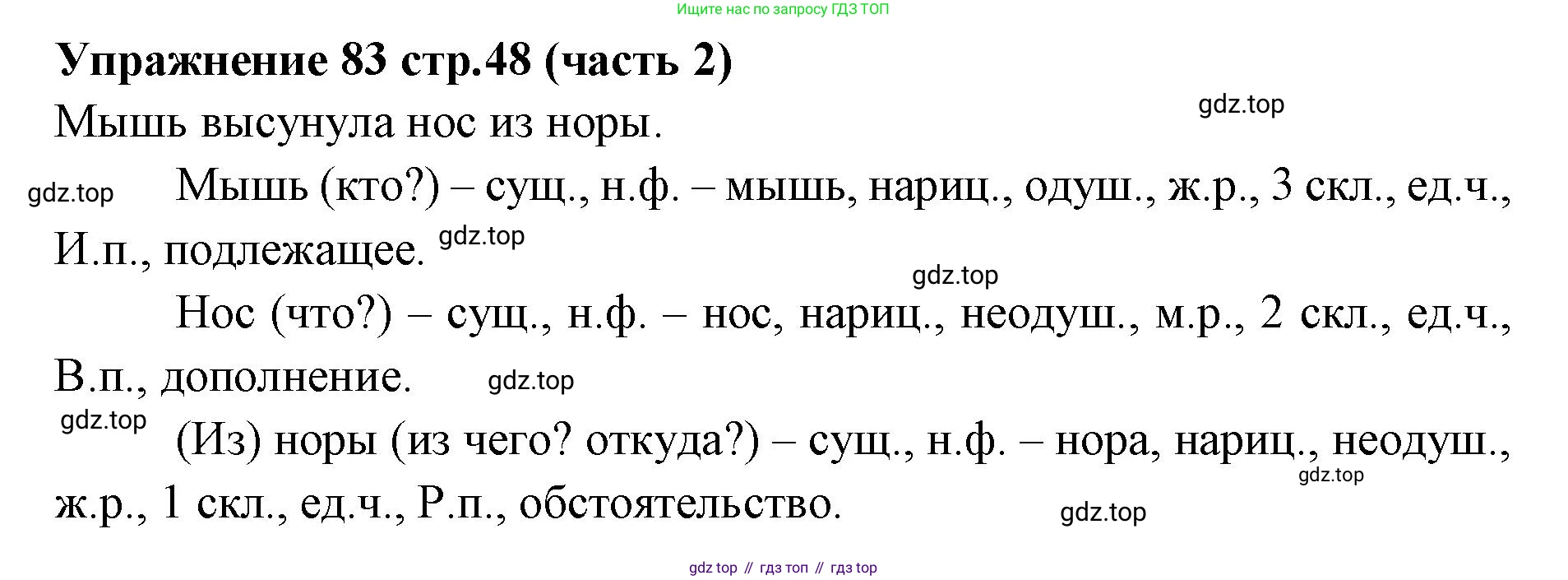 Русский язык, 4 класс Учебник, авторы: Климанова Людмила Федоровна, Бабушкина Татьяна Владимировна, издательство Просвещение, Москва, 2019, белого цвета, Часть 2, страница 48, номер 83, Решение