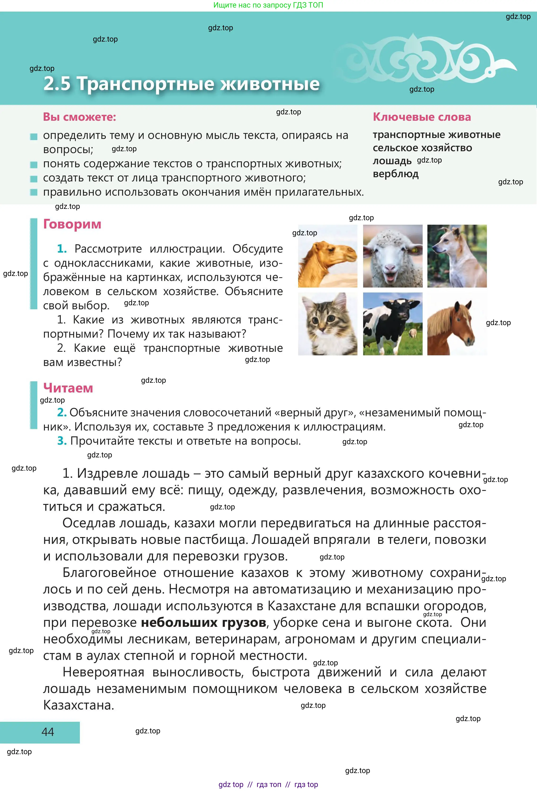 Русский язык, 5 класс Учебник, авторы: Клокова Елена Валерьевна, Белозёрова Ольга Игоревна, Ибраева Таскира Ильшатовна, Сулейменова Бахиевна Гульсайран, Муханбеткалиев Аскен Самуратович, Касымова Айман Берденовна, Опря Оксана Викторовна, издательство АОО «Назарбаев Интеллектуальные школы», Астана, 2018, Часть 1, страница 44