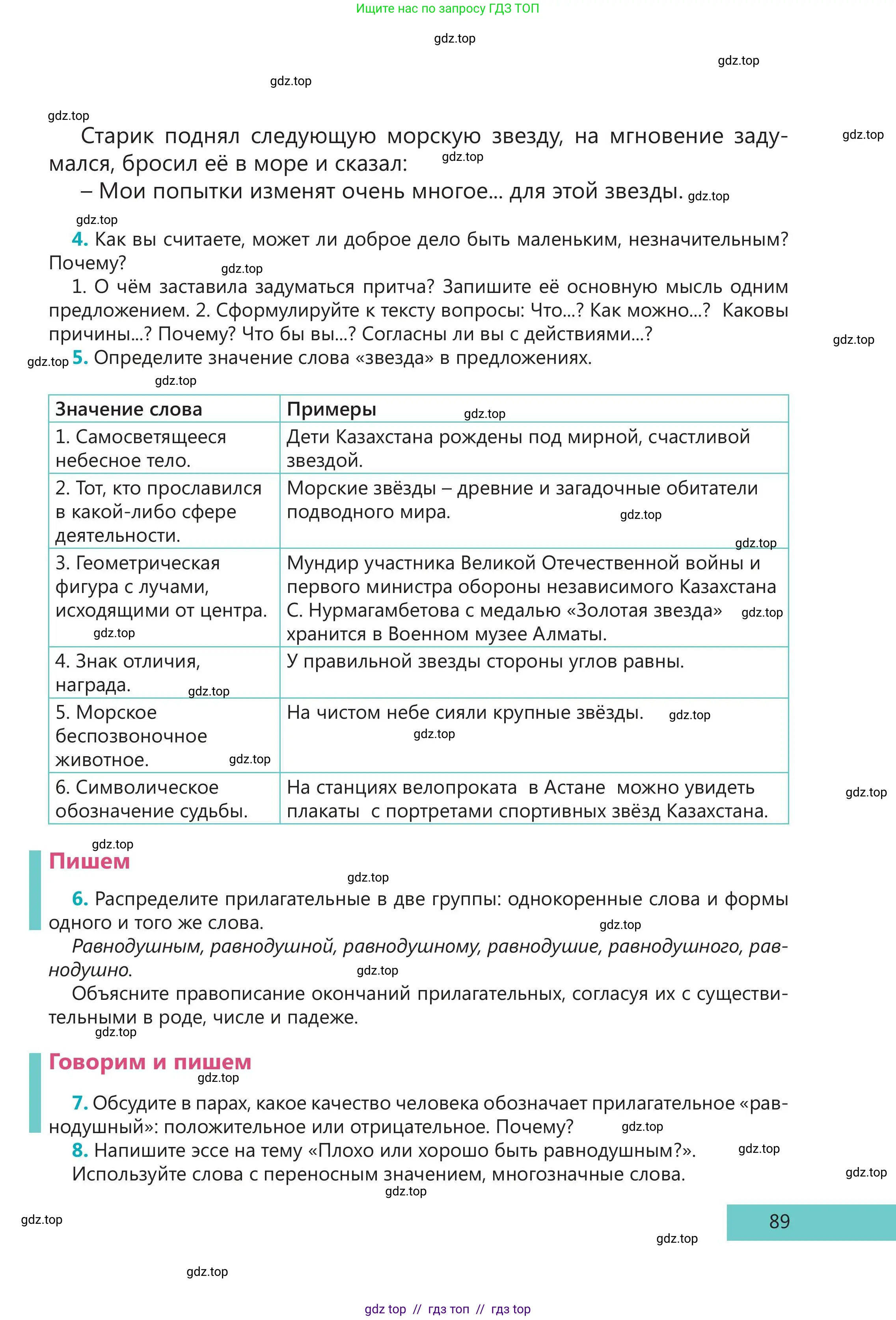Русский язык, 5 класс Учебник, авторы: Клокова Елена Валерьевна, Белозёрова Ольга Игоревна, Ибраева Таскира Ильшатовна, Сулейменова Бахиевна Гульсайран, Муханбеткалиев Аскен Самуратович, Касымова Айман Берденовна, Опря Оксана Викторовна, издательство АОО «Назарбаев Интеллектуальные школы», Астана, 2018, Часть 1, страница 89