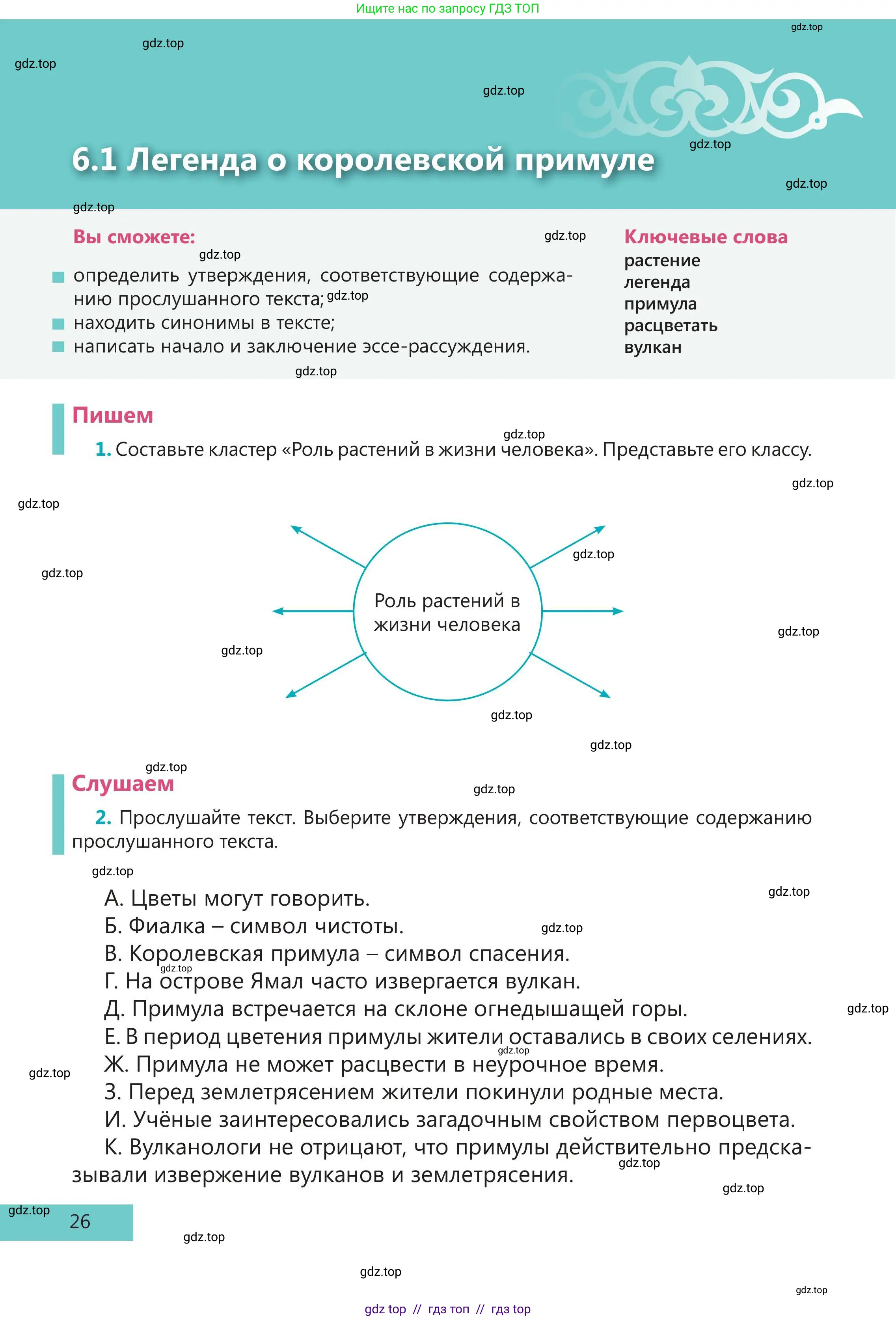 Русский язык, 5 класс Учебник, авторы: Клокова Елена Валерьевна, Белозёрова Ольга Игоревна, Ибраева Таскира Ильшатовна, Сулейменова Бахиевна Гульсайран, Муханбеткалиев Аскен Самуратович, Касымова Айман Берденовна, Опря Оксана Викторовна, издательство АОО «Назарбаев Интеллектуальные школы», Астана, 2018, Часть 2, страница 26