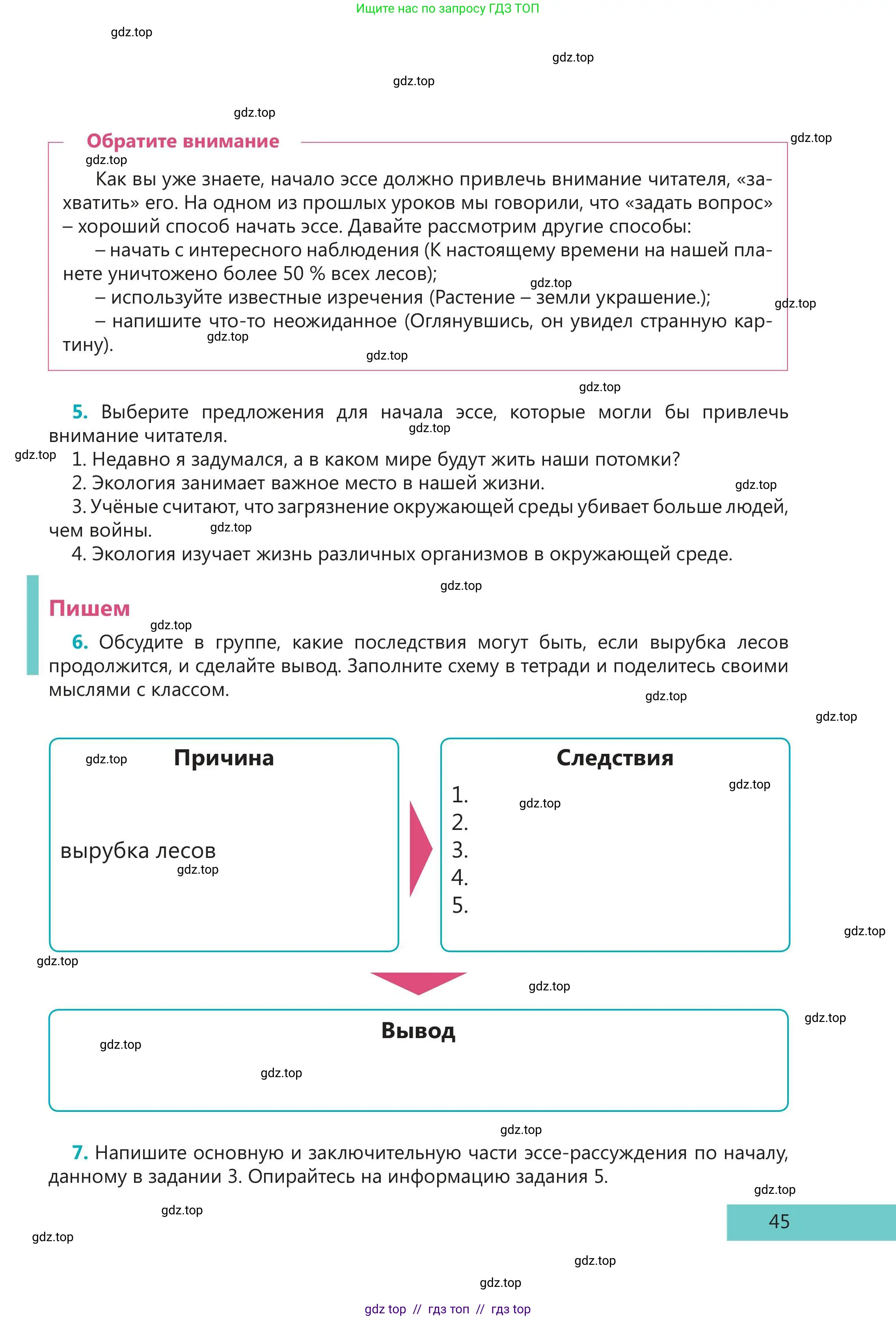 Русский язык, 5 класс Учебник, авторы: Клокова Елена Валерьевна, Белозёрова Ольга Игоревна, Ибраева Таскира Ильшатовна, Сулейменова Бахиевна Гульсайран, Муханбеткалиев Аскен Самуратович, Касымова Айман Берденовна, Опря Оксана Викторовна, издательство АОО «Назарбаев Интеллектуальные школы», Астана, 2018, Часть 2, страница 45