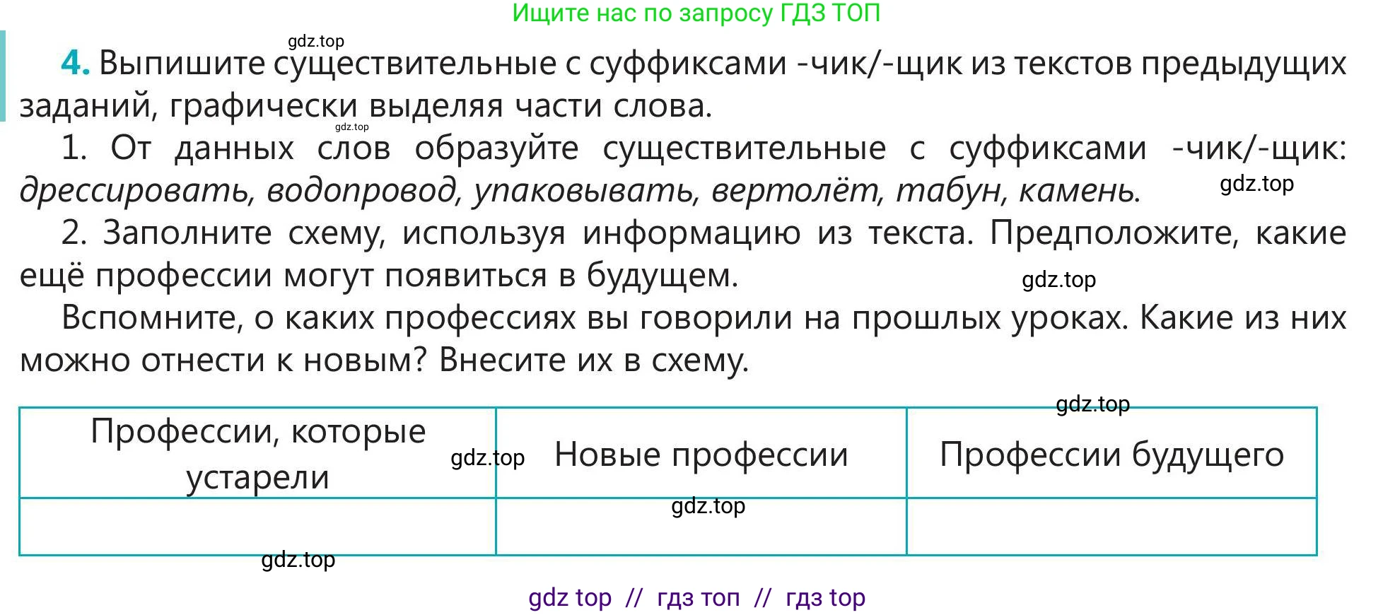 Русский язык, 5 класс Учебник, авторы: Клокова Елена Валерьевна, Белозёрова Ольга Игоревна, Ибраева Таскира Ильшатовна, Сулейменова Бахиевна Гульсайран, Муханбеткалиев Аскен Самуратович, Касымова Айман Берденовна, Опря Оксана Викторовна, издательство АОО «Назарбаев Интеллектуальные школы», Астана, 2018, Часть 1, страница 103, номер 4, Условие