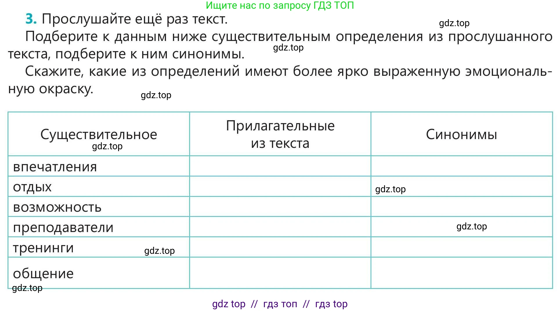 Русский язык, 5 класс Учебник, авторы: Клокова Елена Валерьевна, Белозёрова Ольга Игоревна, Ибраева Таскира Ильшатовна, Сулейменова Бахиевна Гульсайран, Муханбеткалиев Аскен Самуратович, Касымова Айман Берденовна, Опря Оксана Викторовна, издательство АОО «Назарбаев Интеллектуальные школы», Астана, 2018, Часть 2, страница 49, номер 3, Условие