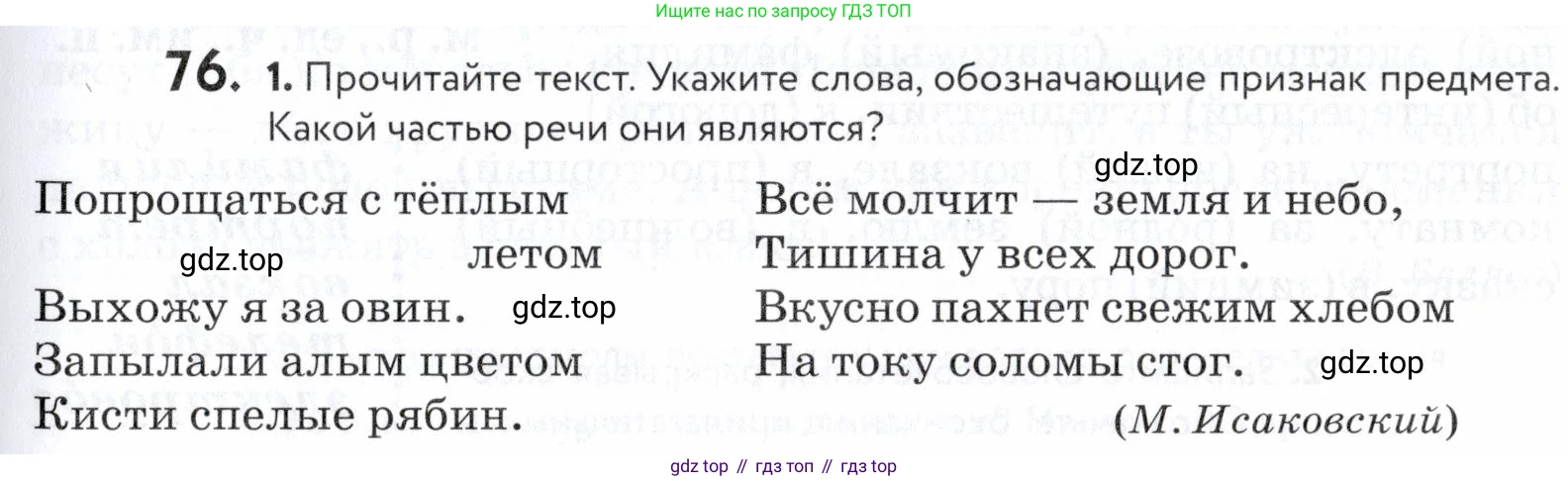ГДЗ Русский язык, 5 класс Учебник, авторы: Купалова Александра Юльевна, Еремеева Ангелина Павловна, Лидман-Орлова Галина Кузьминична, Пименова Светлана Николаевна, Молодцова Светлана Николаевна, Пахнова Т М, Пичугов Юрий Степанович, Талалаева Л Ф, издательство Просвещение, Москва, 2021, белого цвета, страница 33, номер 76, Условие