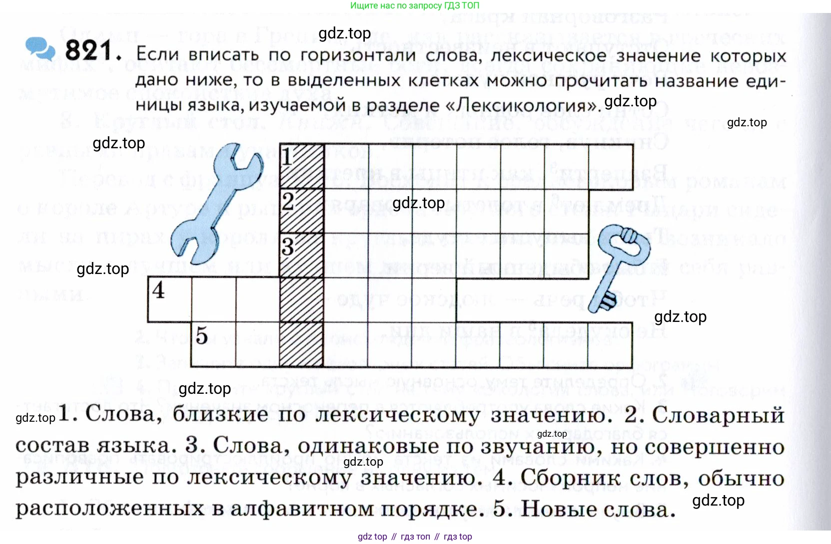 ГДЗ Русский язык, 5 класс Учебник, авторы: Купалова Александра Юльевна, Еремеева Ангелина Павловна, Лидман-Орлова Галина Кузьминична, Пименова Светлана Николаевна, Молодцова Светлана Николаевна, Пахнова Т М, Пичугов Юрий Степанович, Талалаева Л Ф, издательство Просвещение, Москва, 2021, белого цвета, страница 254, номер 821, Условие