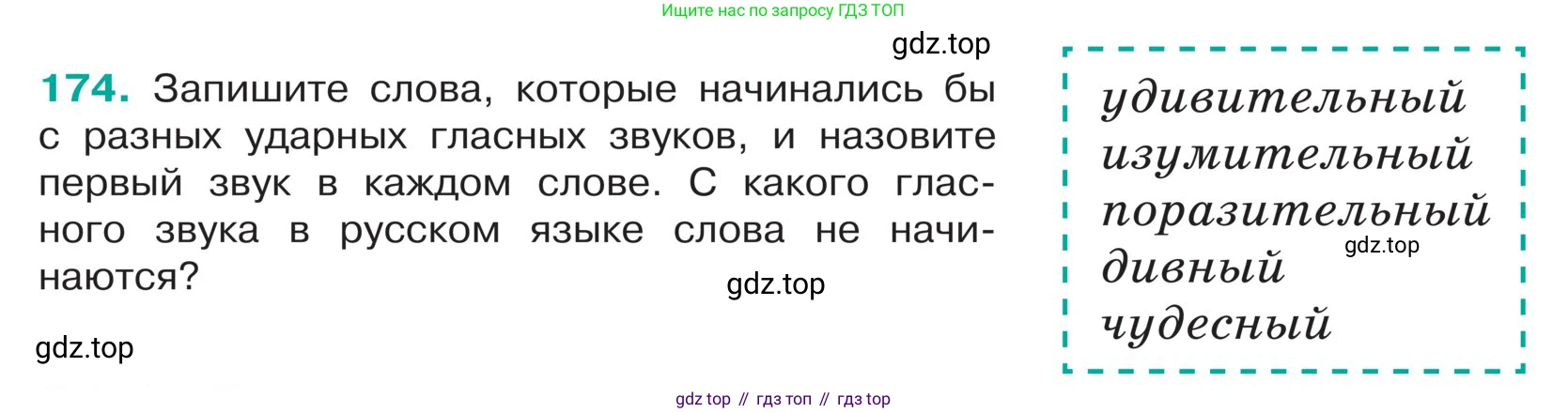 ГДЗ Русский язык, 5 класс Учебник, авторы: Ладыженская Таиса Алексеевна, Баранов Михаил Трофимович, Тростенцова Лидия Александровна, Ладыженская Наталия Вениаминовна, Дейкина Алевтина Дмитриевна, Григорян Лариса Трофимовна, Кулибаба Иван Иванович, Антонова Любовь Геннадиевна, издательство Просвещение, Москва, 2023, салатового цвета, Часть 1, страница 97, номер 174, Условие