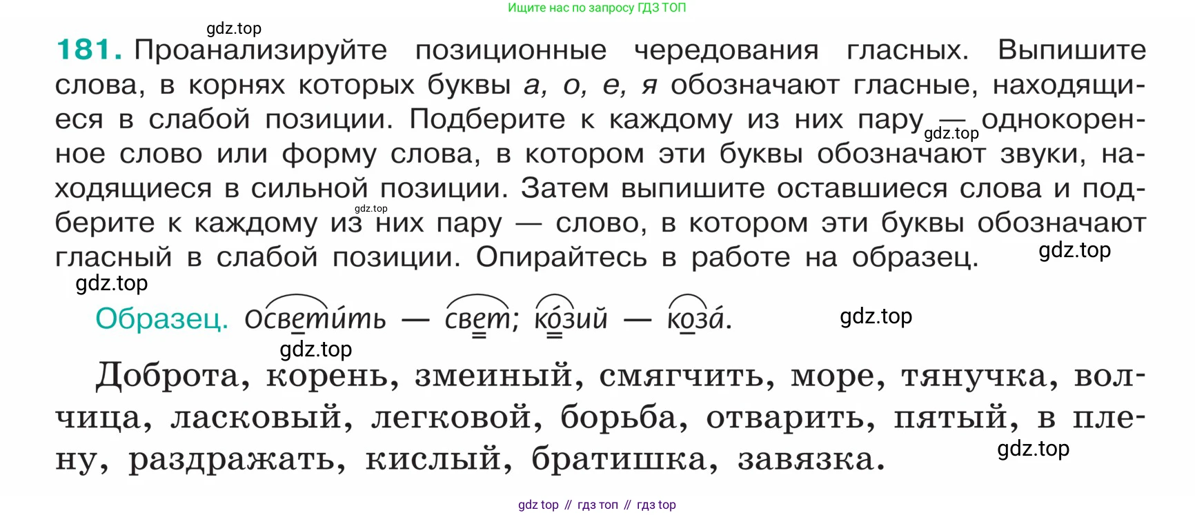 ГДЗ Русский язык, 5 класс Учебник, авторы: Ладыженская Таиса Алексеевна, Баранов Михаил Трофимович, Тростенцова Лидия Александровна, Ладыженская Наталия Вениаминовна, Дейкина Алевтина Дмитриевна, Григорян Лариса Трофимовна, Кулибаба Иван Иванович, Антонова Любовь Геннадиевна, издательство Просвещение, Москва, 2023, салатового цвета, Часть 1, страница 100, номер 181, Условие