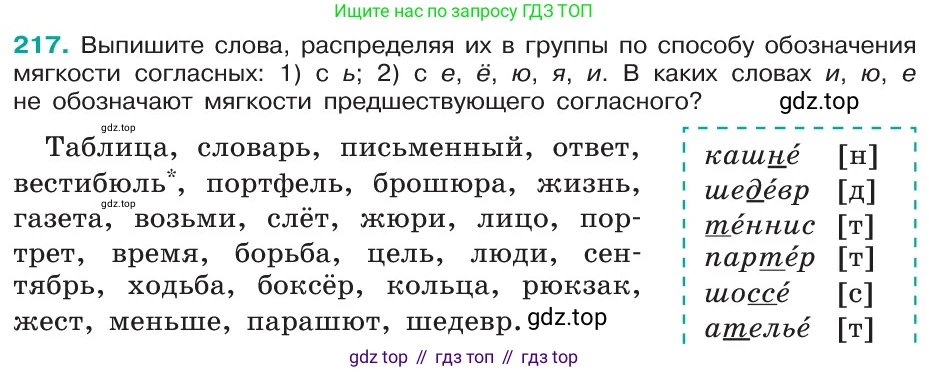 Русский язык, 5 класс Учебник, авторы: Ладыженская Таиса Алексеевна, Баранов Михаил Трофимович, Тростенцова Лидия Александровна, Ладыженская Наталия Вениаминовна, Дейкина Алевтина Дмитриевна, Григорян Лариса Трофимовна, Кулибаба Иван Иванович, Антонова Любовь Геннадиевна, издательство Просвещение, Москва, 2023, салатового цвета, Часть 1, страница 116, номер 217, Условие