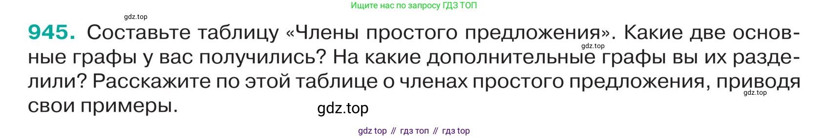 ГДЗ Русский язык, 5 класс Учебник, авторы: Ладыженская Таиса Алексеевна, Баранов Михаил Трофимович, Тростенцова Лидия Александровна, Ладыженская Наталия Вениаминовна, Дейкина Алевтина Дмитриевна, Григорян Лариса Трофимовна, Кулибаба Иван Иванович, Антонова Любовь Геннадиевна, издательство Просвещение, Москва, 2023, салатового цвета, Часть 2, страница 223, номер 945, Условие