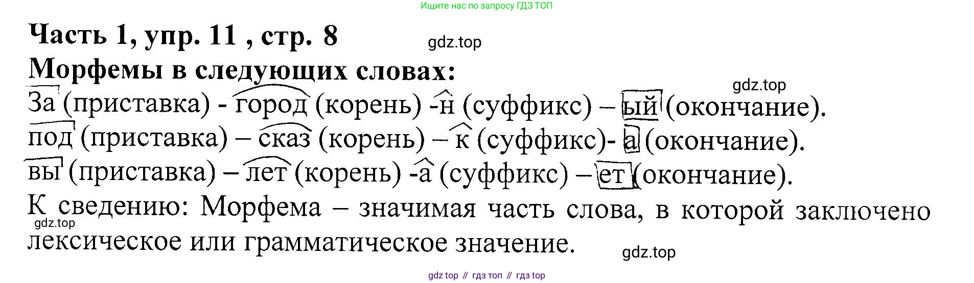 ГДЗ Русский язык, 5 класс Учебник, авторы: Ладыженская Таиса Алексеевна, Баранов Михаил Трофимович, Тростенцова Лидия Александровна, Ладыженская Наталия Вениаминовна, Дейкина Алевтина Дмитриевна, Григорян Лариса Трофимовна, Кулибаба Иван Иванович, Антонова Любовь Геннадиевна, издательство Просвещение, Москва, 2023, салатового цвета, Часть 1, страница 8, номер 11, Решение 1