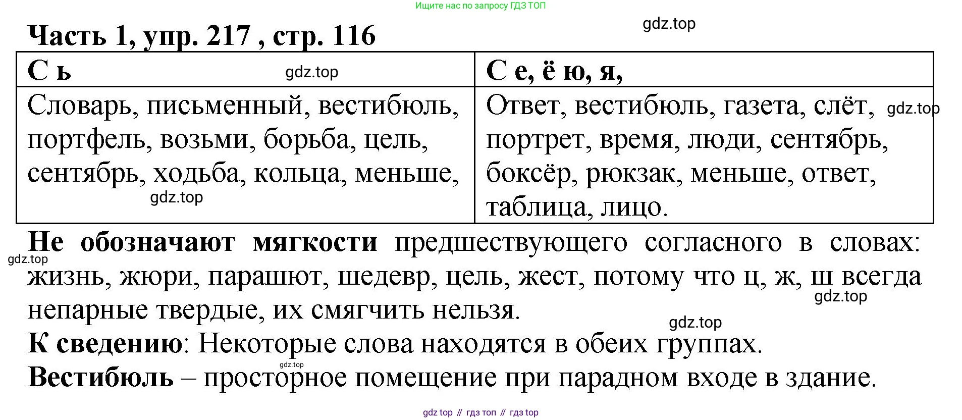 ГДЗ Русский язык, 5 класс Учебник, авторы: Ладыженская Таиса Алексеевна, Баранов Михаил Трофимович, Тростенцова Лидия Александровна, Ладыженская Наталия Вениаминовна, Дейкина Алевтина Дмитриевна, Григорян Лариса Трофимовна, Кулибаба Иван Иванович, Антонова Любовь Геннадиевна, издательство Просвещение, Москва, 2023, салатового цвета, Часть 1, страница 116, номер 217, Решение 1