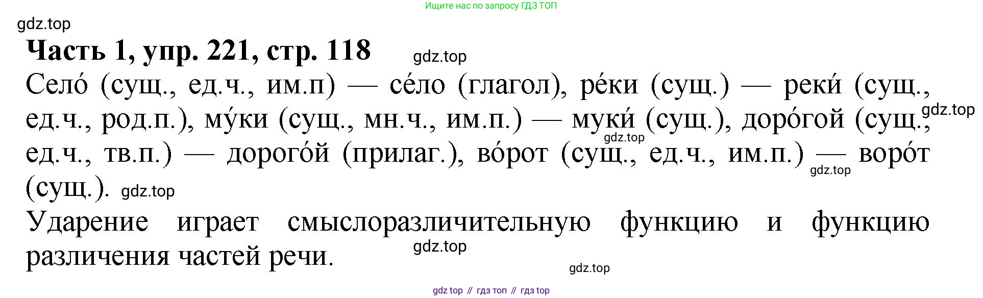 ГДЗ Русский язык, 5 класс Учебник, авторы: Ладыженская Таиса Алексеевна, Баранов Михаил Трофимович, Тростенцова Лидия Александровна, Ладыженская Наталия Вениаминовна, Дейкина Алевтина Дмитриевна, Григорян Лариса Трофимовна, Кулибаба Иван Иванович, Антонова Любовь Геннадиевна, издательство Просвещение, Москва, 2023, салатового цвета, Часть 1, страница 118, номер 221, Решение 1