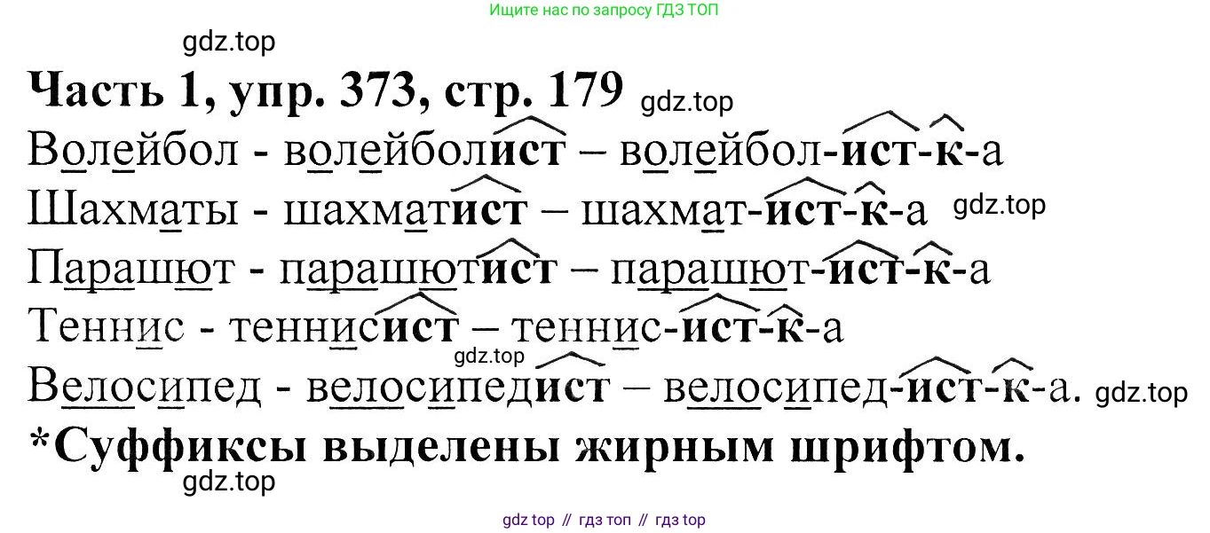 ГДЗ Русский язык, 5 класс Учебник, авторы: Ладыженская Таиса Алексеевна, Баранов Михаил Трофимович, Тростенцова Лидия Александровна, Ладыженская Наталия Вениаминовна, Дейкина Алевтина Дмитриевна, Григорян Лариса Трофимовна, Кулибаба Иван Иванович, Антонова Любовь Геннадиевна, издательство Просвещение, Москва, 2023, салатового цвета, Часть 1, страница 179, номер 373, Решение 1