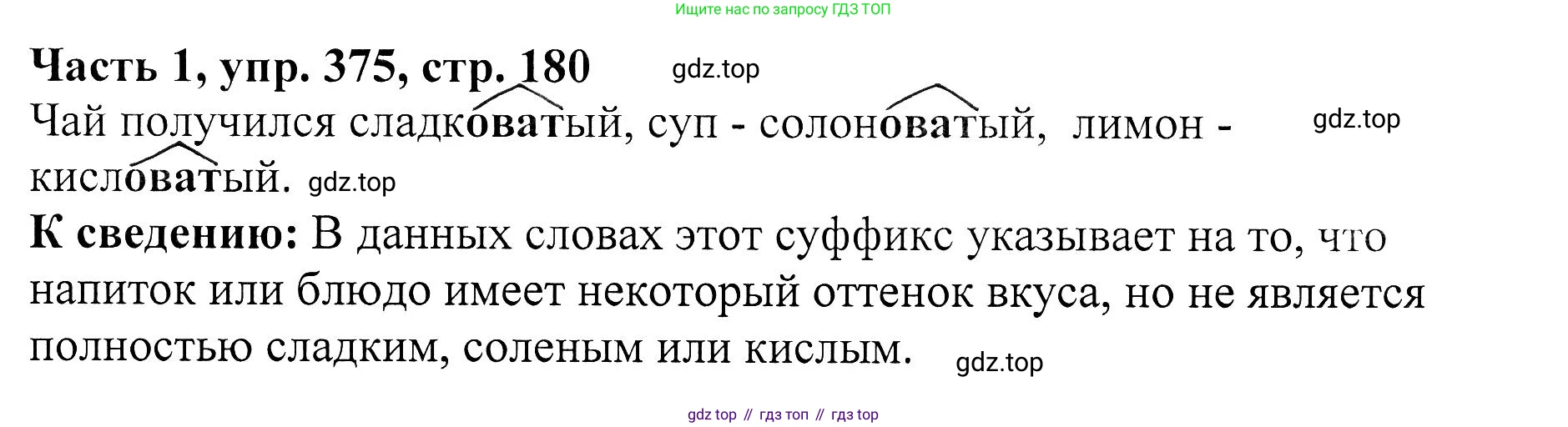 ГДЗ Русский язык, 5 класс Учебник, авторы: Ладыженская Таиса Алексеевна, Баранов Михаил Трофимович, Тростенцова Лидия Александровна, Ладыженская Наталия Вениаминовна, Дейкина Алевтина Дмитриевна, Григорян Лариса Трофимовна, Кулибаба Иван Иванович, Антонова Любовь Геннадиевна, издательство Просвещение, Москва, 2023, салатового цвета, Часть 1, страница 180, номер 375, Решение 1
