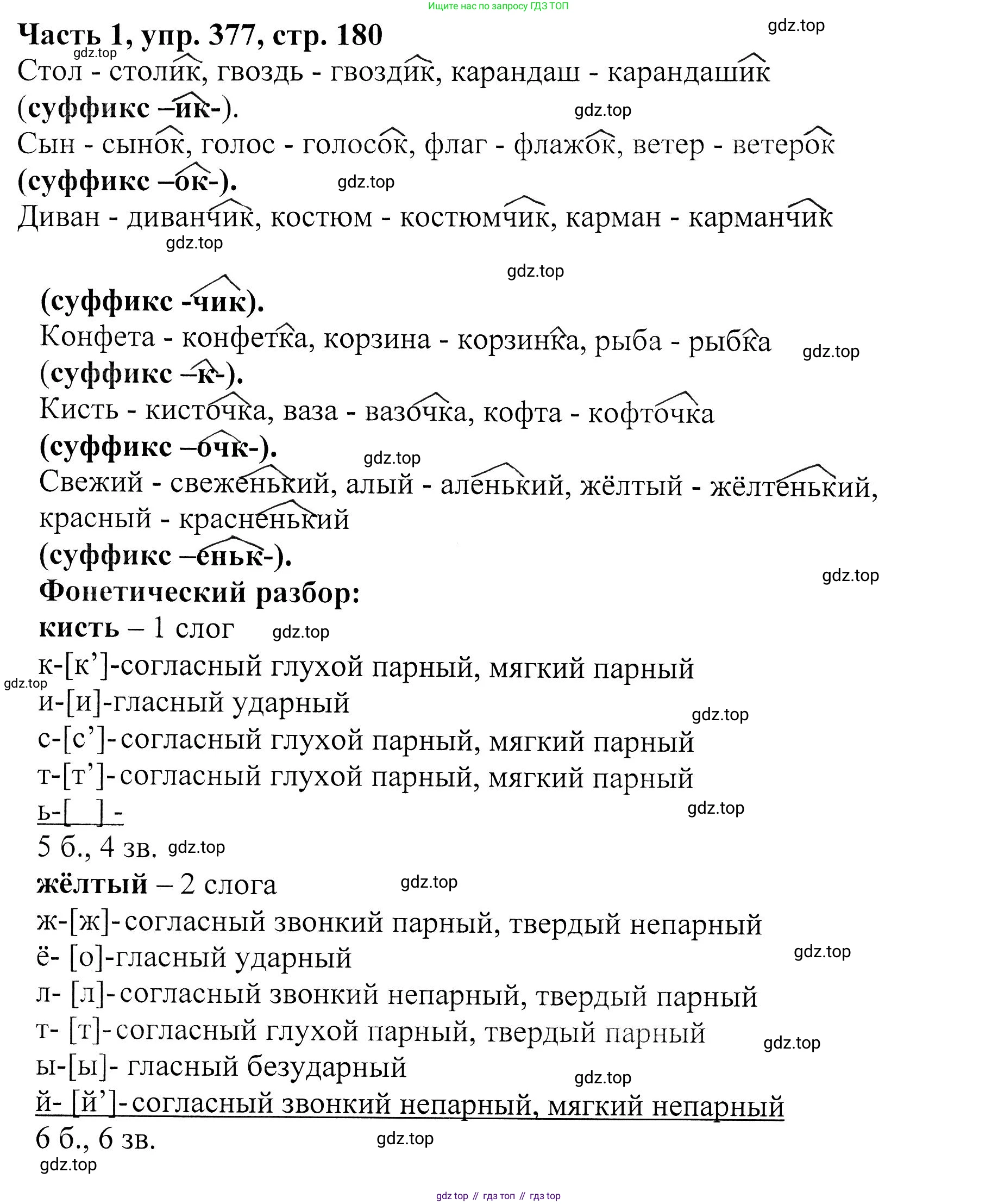 ГДЗ Русский язык, 5 класс Учебник, авторы: Ладыженская Таиса Алексеевна, Баранов Михаил Трофимович, Тростенцова Лидия Александровна, Ладыженская Наталия Вениаминовна, Дейкина Алевтина Дмитриевна, Григорян Лариса Трофимовна, Кулибаба Иван Иванович, Антонова Любовь Геннадиевна, издательство Просвещение, Москва, 2023, салатового цвета, Часть 1, страница 180, номер 377, Решение 1