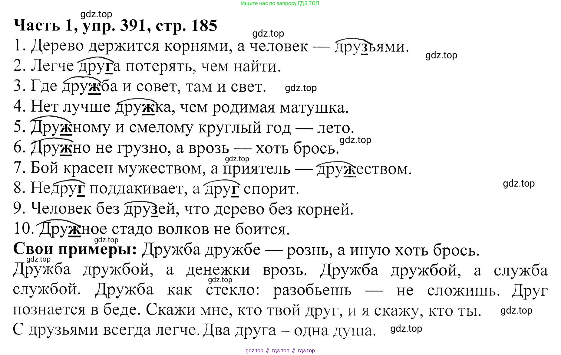 ГДЗ Русский язык, 5 класс Учебник, авторы: Ладыженская Таиса Алексеевна, Баранов Михаил Трофимович, Тростенцова Лидия Александровна, Ладыженская Наталия Вениаминовна, Дейкина Алевтина Дмитриевна, Григорян Лариса Трофимовна, Кулибаба Иван Иванович, Антонова Любовь Геннадиевна, издательство Просвещение, Москва, 2023, салатового цвета, Часть 1, страница 185, номер 391, Решение 1
