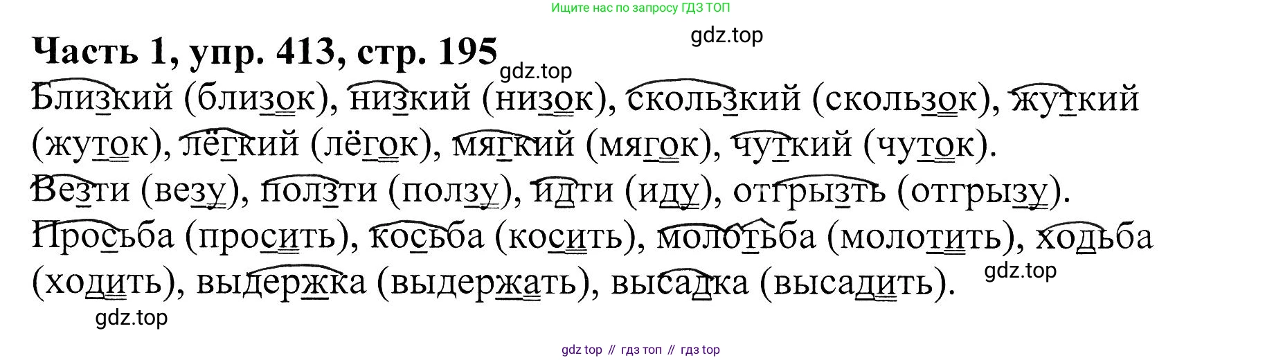 ГДЗ Русский язык, 5 класс Учебник, авторы: Ладыженская Таиса Алексеевна, Баранов Михаил Трофимович, Тростенцова Лидия Александровна, Ладыженская Наталия Вениаминовна, Дейкина Алевтина Дмитриевна, Григорян Лариса Трофимовна, Кулибаба Иван Иванович, Антонова Любовь Геннадиевна, издательство Просвещение, Москва, 2023, салатового цвета, Часть 1, страница 195, номер 413, Решение 1