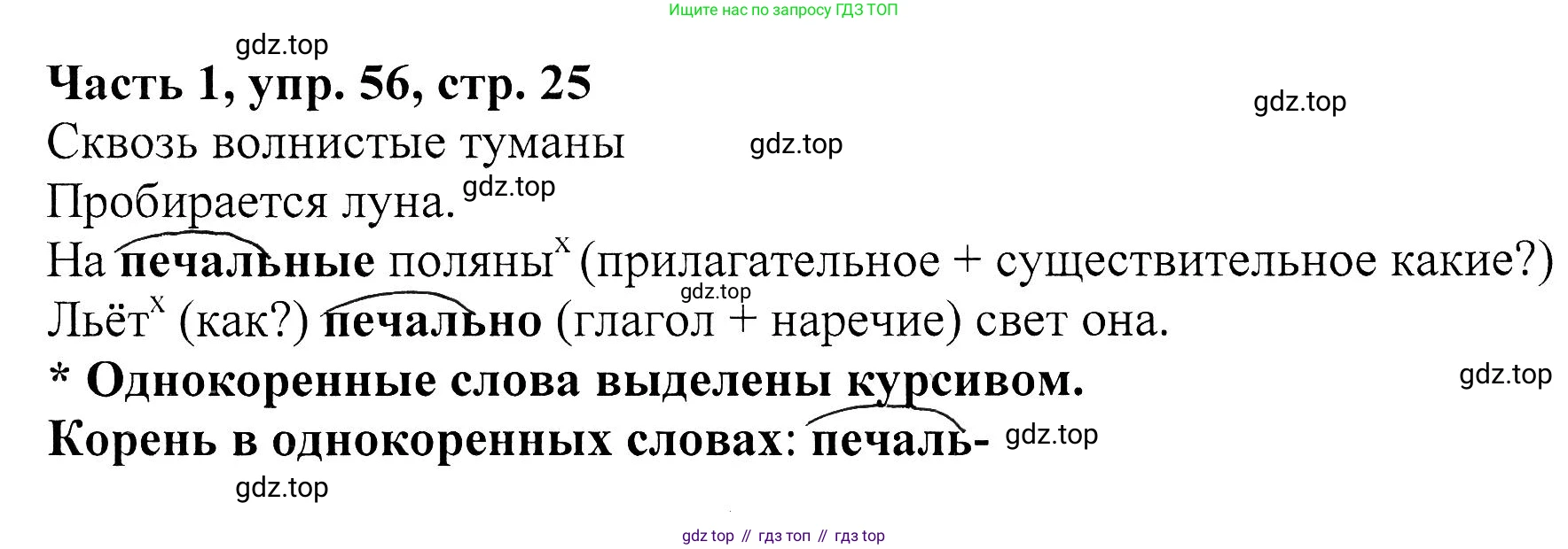 ГДЗ Русский язык, 5 класс Учебник, авторы: Ладыженская Таиса Алексеевна, Баранов Михаил Трофимович, Тростенцова Лидия Александровна, Ладыженская Наталия Вениаминовна, Дейкина Алевтина Дмитриевна, Григорян Лариса Трофимовна, Кулибаба Иван Иванович, Антонова Любовь Геннадиевна, издательство Просвещение, Москва, 2023, салатового цвета, Часть 1, страница 25, номер 56, Решение 1