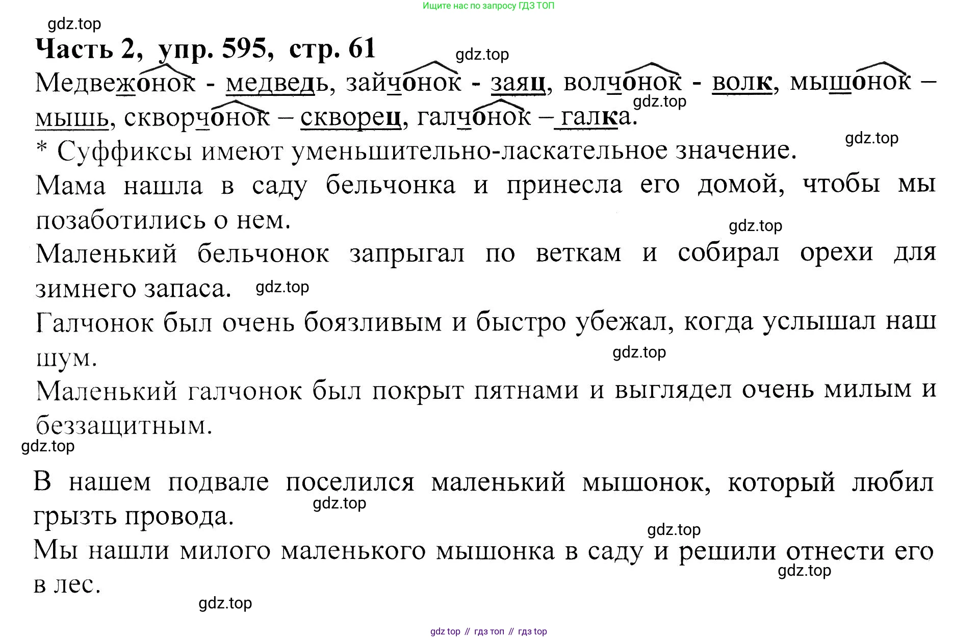 ГДЗ Русский язык, 5 класс Учебник, авторы: Ладыженская Таиса Алексеевна, Баранов Михаил Трофимович, Тростенцова Лидия Александровна, Ладыженская Наталия Вениаминовна, Дейкина Алевтина Дмитриевна, Григорян Лариса Трофимовна, Кулибаба Иван Иванович, Антонова Любовь Геннадиевна, издательство Просвещение, Москва, 2023, салатового цвета, Часть 2, страница 61, номер 595, Решение 1
