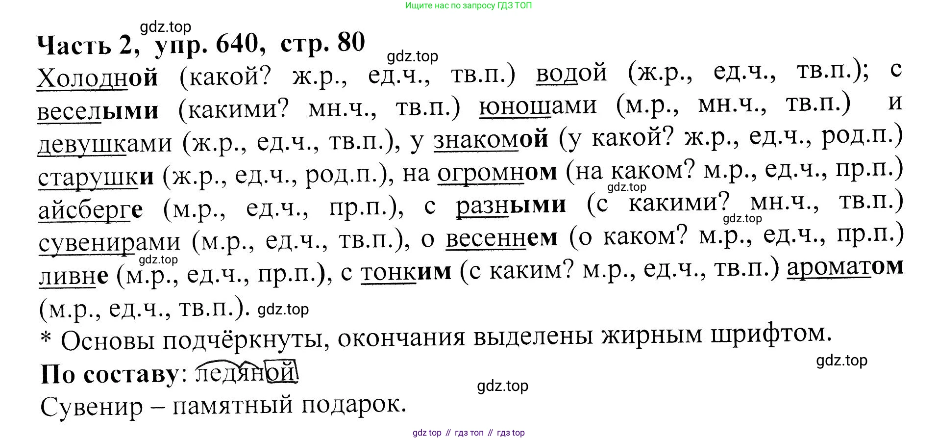 ГДЗ Русский язык, 5 класс Учебник, авторы: Ладыженская Таиса Алексеевна, Баранов Михаил Трофимович, Тростенцова Лидия Александровна, Ладыженская Наталия Вениаминовна, Дейкина Алевтина Дмитриевна, Григорян Лариса Трофимовна, Кулибаба Иван Иванович, Антонова Любовь Геннадиевна, издательство Просвещение, Москва, 2023, салатового цвета, Часть 2, страница 80, номер 640, Решение 1