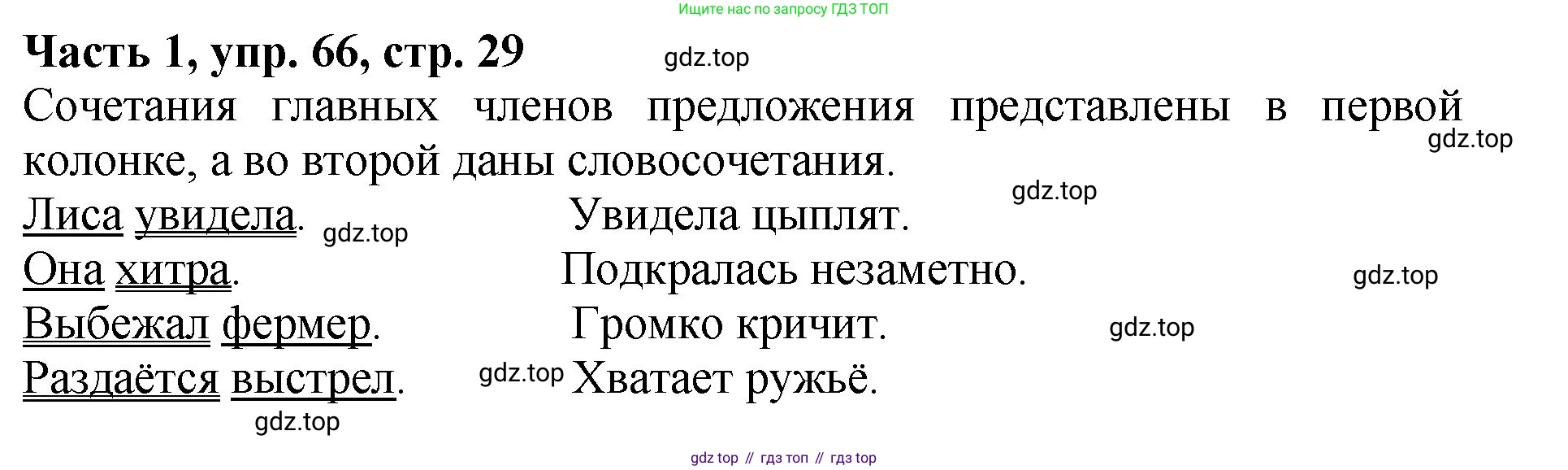 ГДЗ Русский язык, 5 класс Учебник, авторы: Ладыженская Таиса Алексеевна, Баранов Михаил Трофимович, Тростенцова Лидия Александровна, Ладыженская Наталия Вениаминовна, Дейкина Алевтина Дмитриевна, Григорян Лариса Трофимовна, Кулибаба Иван Иванович, Антонова Любовь Геннадиевна, издательство Просвещение, Москва, 2023, салатового цвета, Часть 1, страница 29, номер 66, Решение 1