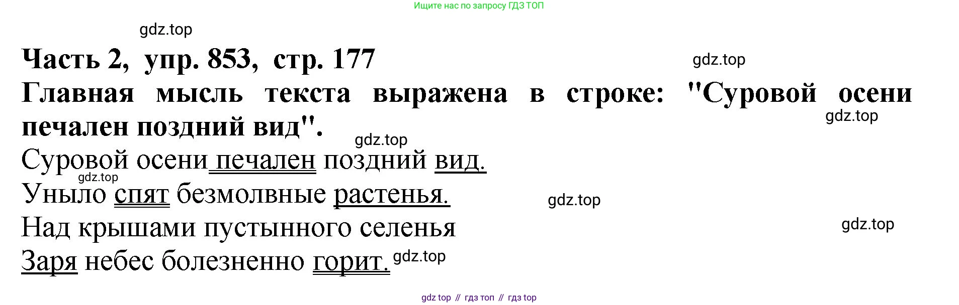 ГДЗ Русский язык, 5 класс Учебник, авторы: Ладыженская Таиса Алексеевна, Баранов Михаил Трофимович, Тростенцова Лидия Александровна, Ладыженская Наталия Вениаминовна, Дейкина Алевтина Дмитриевна, Григорян Лариса Трофимовна, Кулибаба Иван Иванович, Антонова Любовь Геннадиевна, издательство Просвещение, Москва, 2023, салатового цвета, Часть 2, страница 177, номер 853, Решение 1