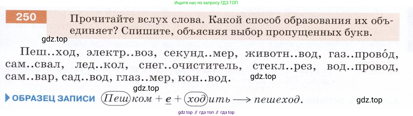 ГДЗ Русский язык, 5 класс Учебник, авторы: Разумовская Маргарита Михайловна, Львова Светлана Ивановна, Капинос Валентина Ивановна, Львов Валентин Витальевич, Богданова Галина Александровна, Тронина Татьяна Сергеевна, Сергеева Наталья Николаевна, издательство Дрофа, Москва, 2019 - 2022, белого цвета, Часть 1, страница 83, номер 250, Условие