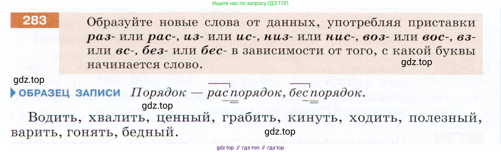 ГДЗ Русский язык, 5 класс Учебник, авторы: Разумовская Маргарита Михайловна, Львова Светлана Ивановна, Капинос Валентина Ивановна, Львов Валентин Витальевич, Богданова Галина Александровна, Тронина Татьяна Сергеевна, Сергеева Наталья Николаевна, издательство Дрофа, Москва, 2019 - 2022, белого цвета, Часть 1, страница 92, номер 283, Условие