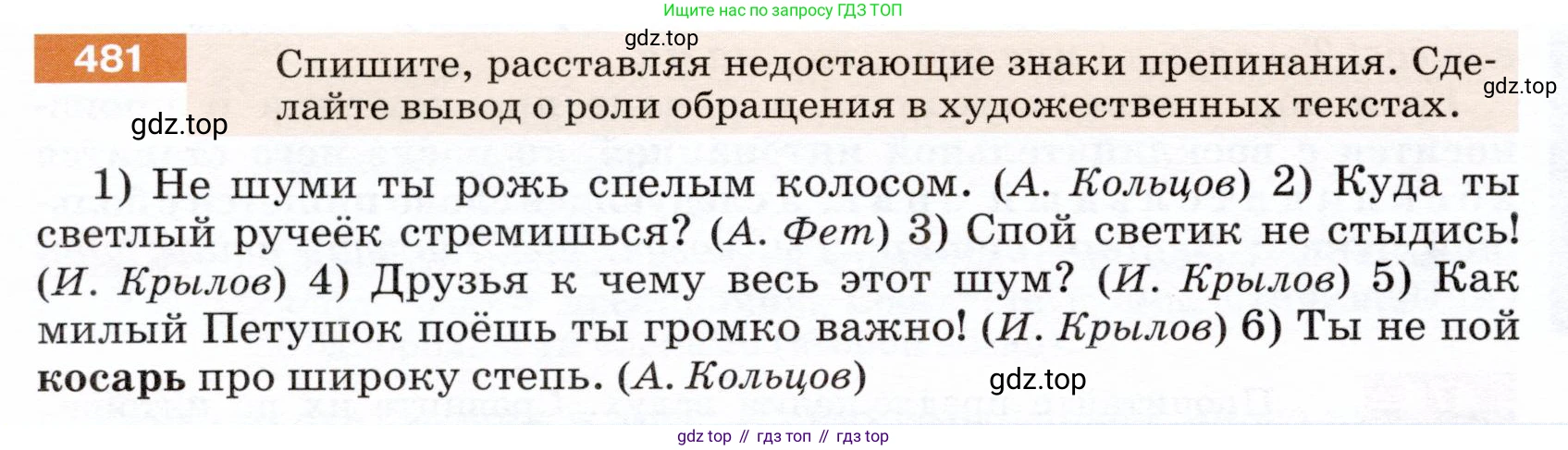 ГДЗ Русский язык, 5 класс Учебник, авторы: Разумовская Маргарита Михайловна, Львова Светлана Ивановна, Капинос Валентина Ивановна, Львов Валентин Витальевич, Богданова Галина Александровна, Тронина Татьяна Сергеевна, Сергеева Наталья Николаевна, издательство Дрофа, Москва, 2019 - 2022, белого цвета, Часть 2, страница 38, номер 481, Условие