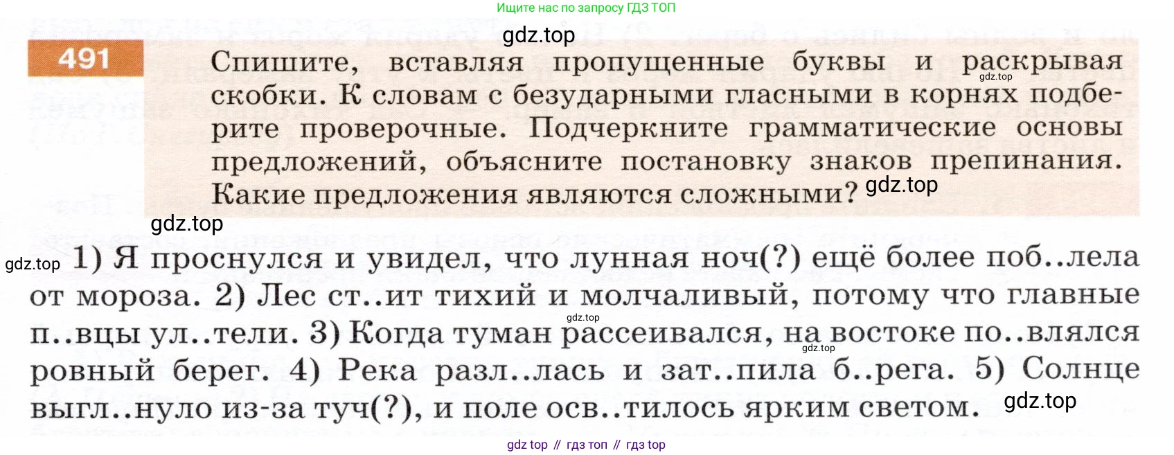 ГДЗ Русский язык, 5 класс Учебник, авторы: Разумовская Маргарита Михайловна, Львова Светлана Ивановна, Капинос Валентина Ивановна, Львов Валентин Витальевич, Богданова Галина Александровна, Тронина Татьяна Сергеевна, Сергеева Наталья Николаевна, издательство Дрофа, Москва, 2019 - 2022, белого цвета, Часть 2, страница 41, номер 491, Условие