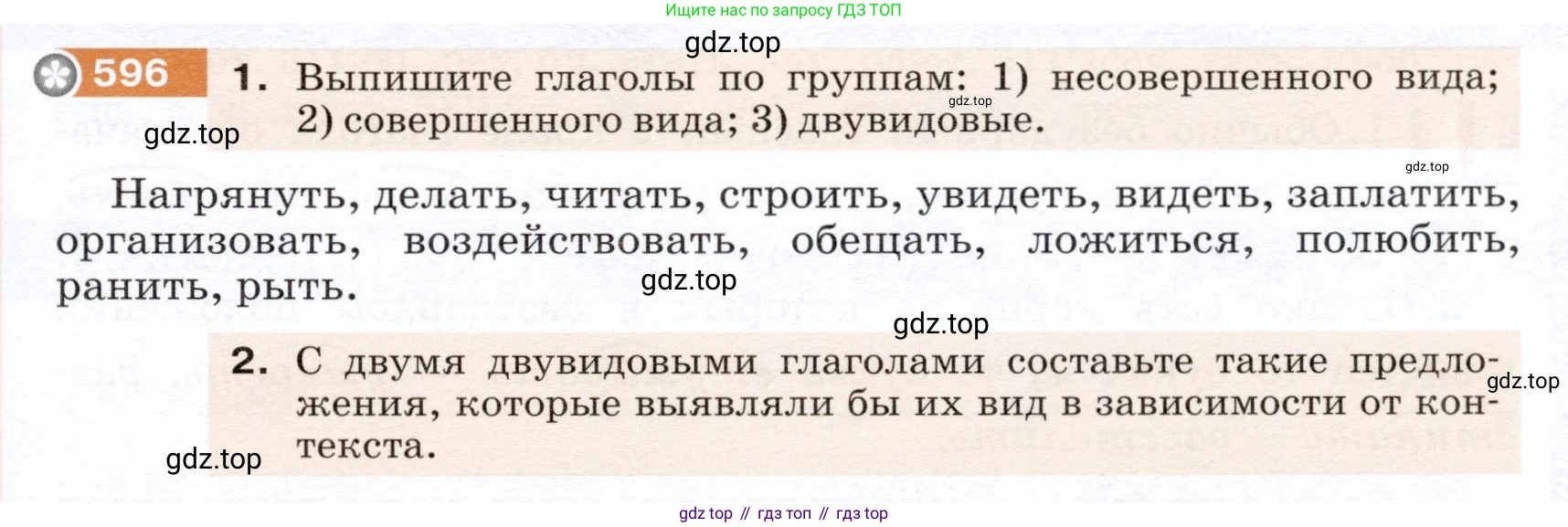 ГДЗ Русский язык, 5 класс Учебник, авторы: Разумовская Маргарита Михайловна, Львова Светлана Ивановна, Капинос Валентина Ивановна, Львов Валентин Витальевич, Богданова Галина Александровна, Тронина Татьяна Сергеевна, Сергеева Наталья Николаевна, издательство Дрофа, Москва, 2019 - 2022, белого цвета, Часть 2, страница 73, номер 596, Условие