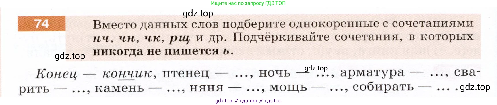 ГДЗ Русский язык, 5 класс Учебник, авторы: Разумовская Маргарита Михайловна, Львова Светлана Ивановна, Капинос Валентина Ивановна, Львов Валентин Витальевич, Богданова Галина Александровна, Тронина Татьяна Сергеевна, Сергеева Наталья Николаевна, издательство Дрофа, Москва, 2019 - 2022, белого цвета, Часть 1, страница 32, номер 74, Условие